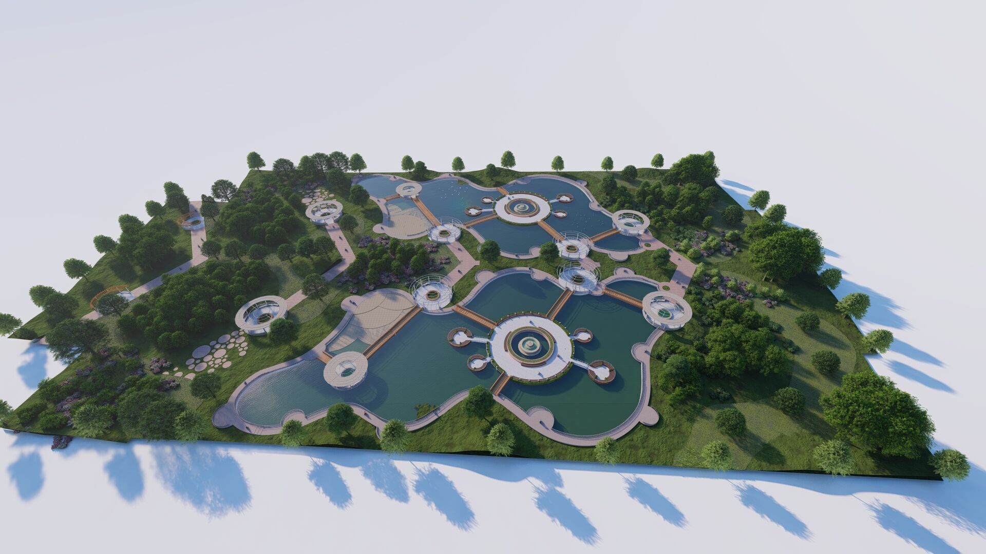 park-public park-Private Park Landscape 3D model_2