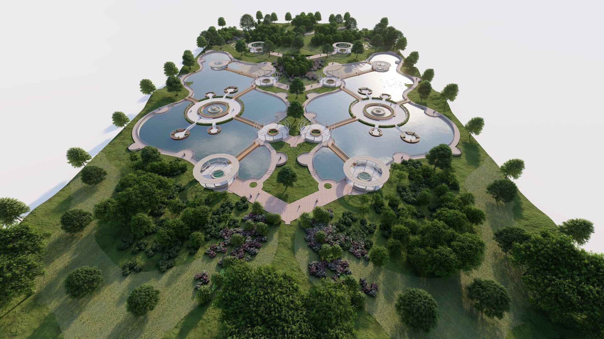 park-public park-Private Park Landscape 3D model_16