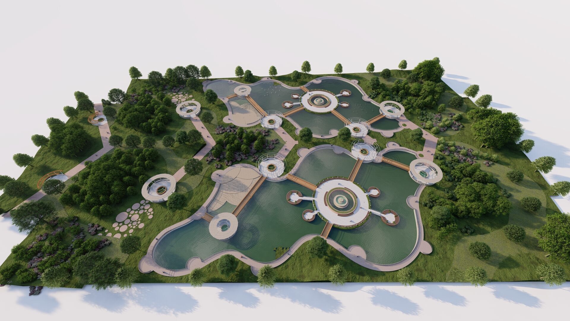 park-public park-Private Park Landscape 3D model_11