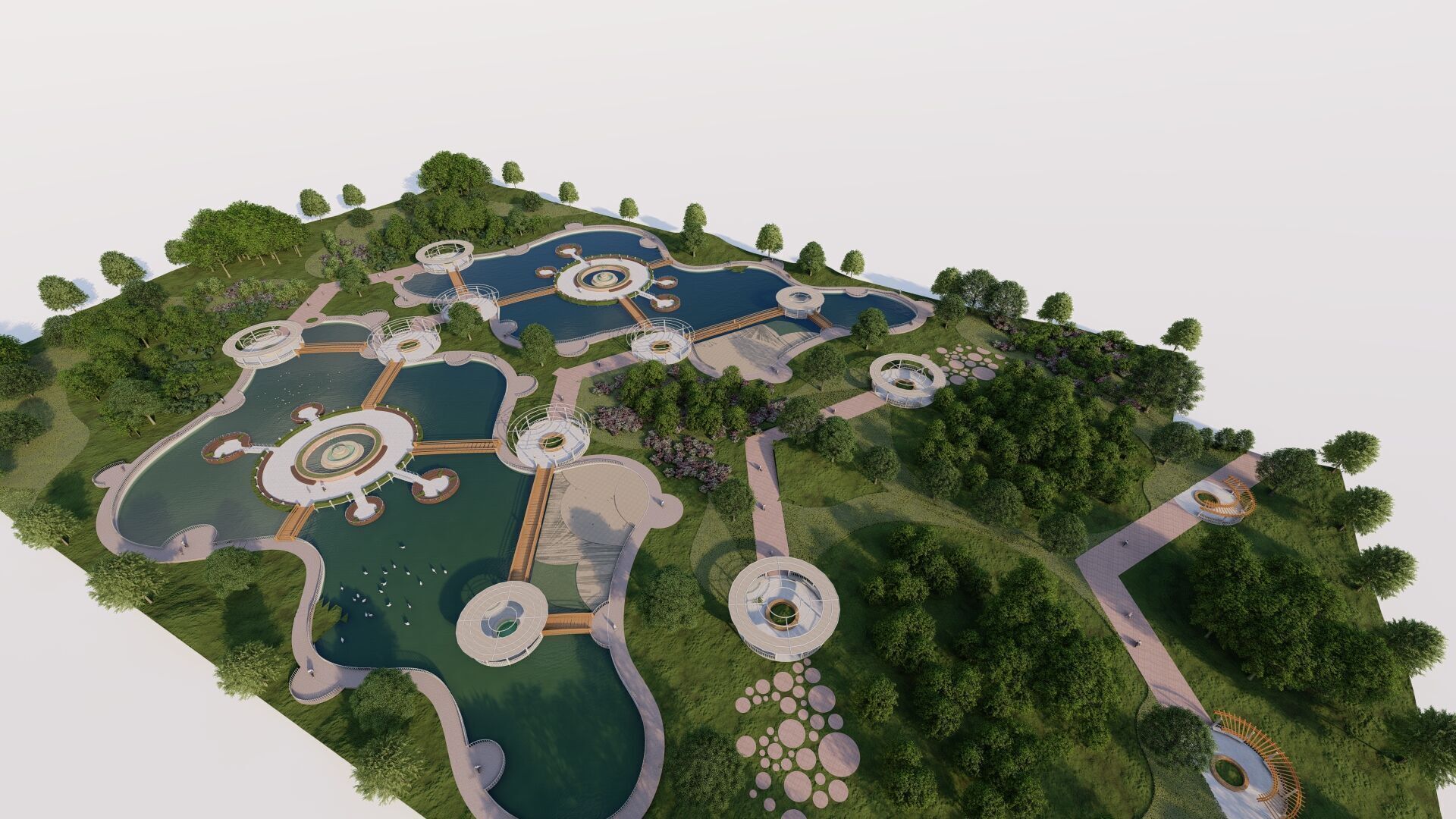 park-public park-Private Park Landscape 3D model_14
