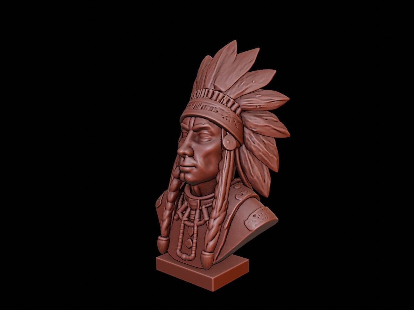 Native American Bust 3D print model_2