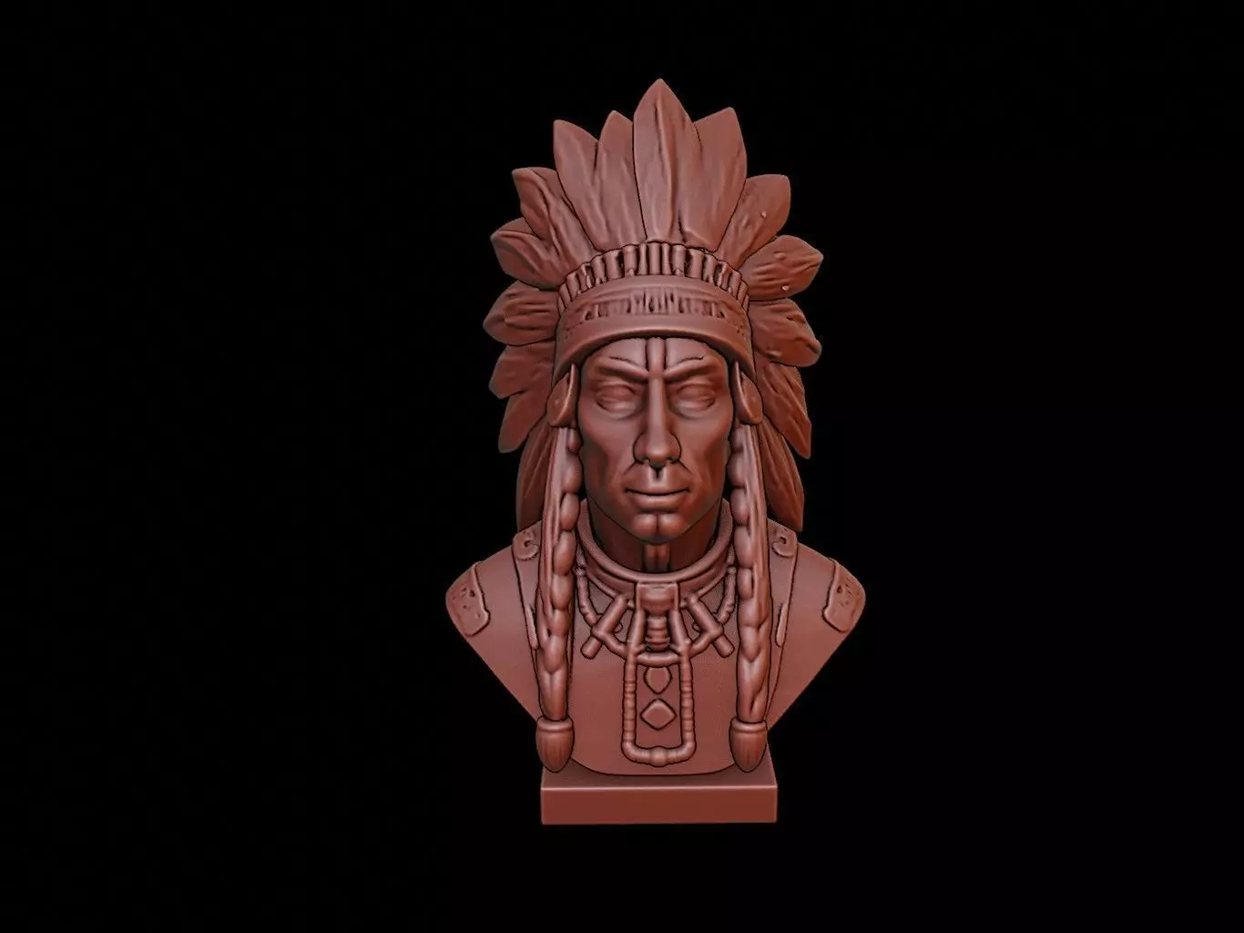 Native American Bust 3D print model_0