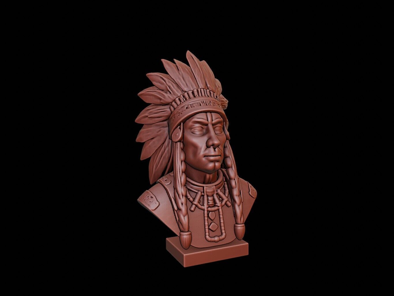 Native American Bust 3D print model_1