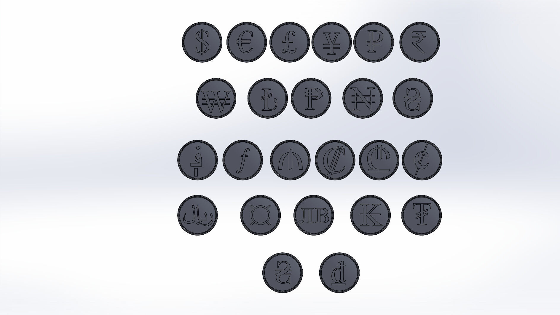 CURRENCY COIN SYMBOL 3D print model_7