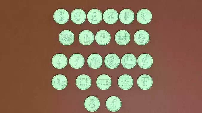 CURRENCY COIN SYMBOL 3D print model