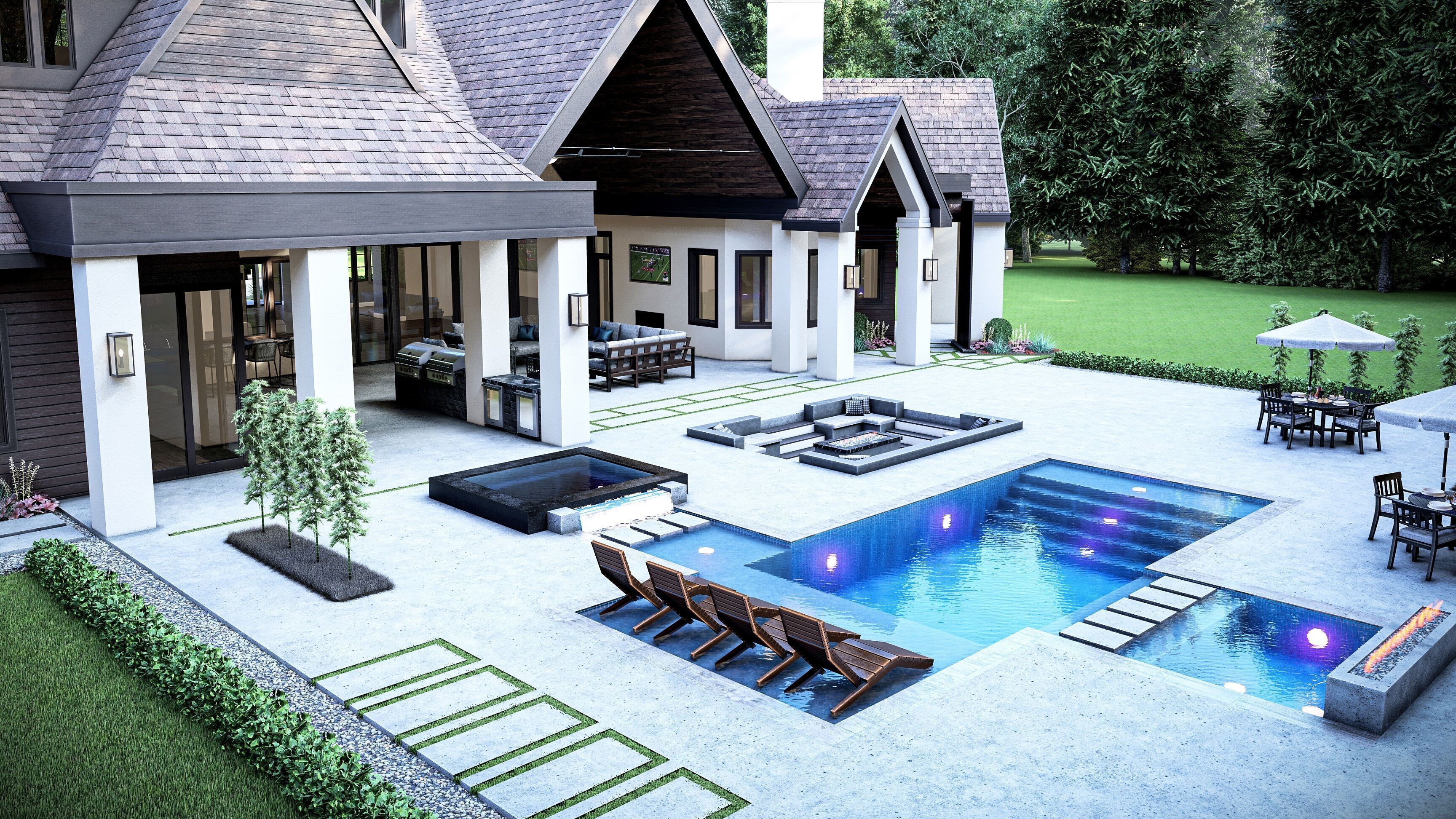 Modern Farm House Number 4 - Stl -Dae file - 3d model Only 3D print model_10