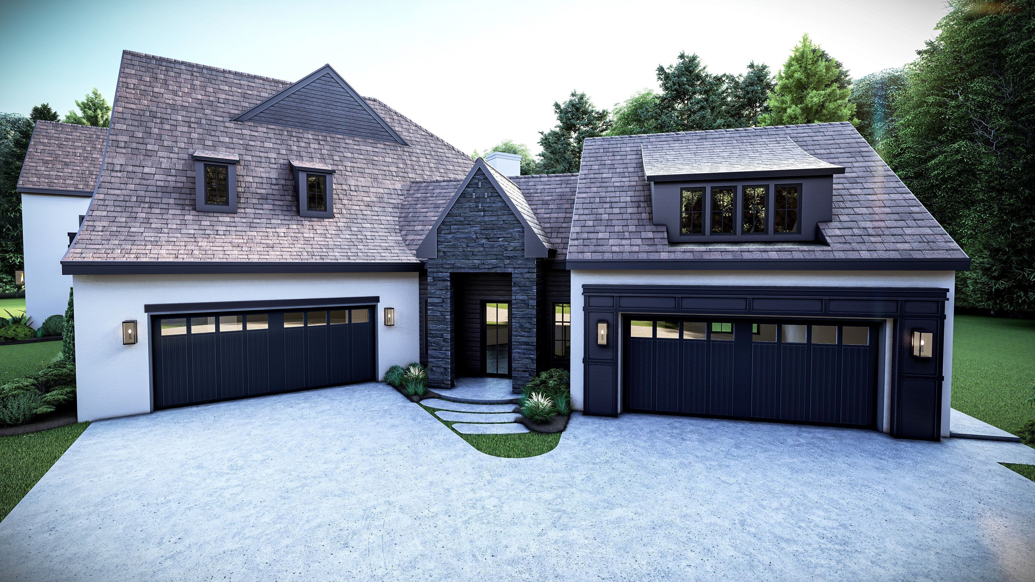 Modern Farm House Number 4 - Stl -Dae file - 3d model Only 3D print model_4