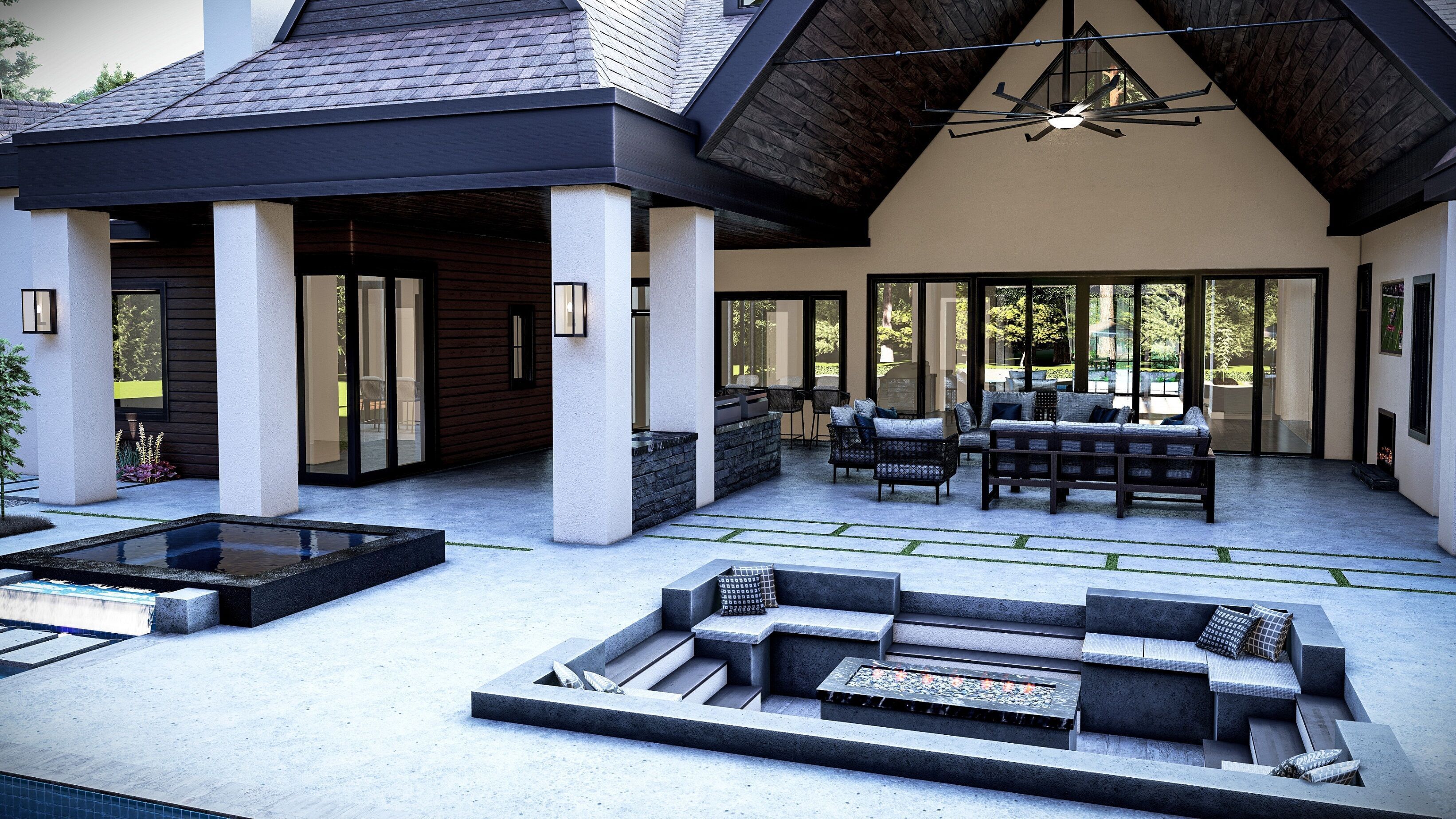 Modern Farm House Number 4 - Stl -Dae file - 3d model Only 3D print model_11