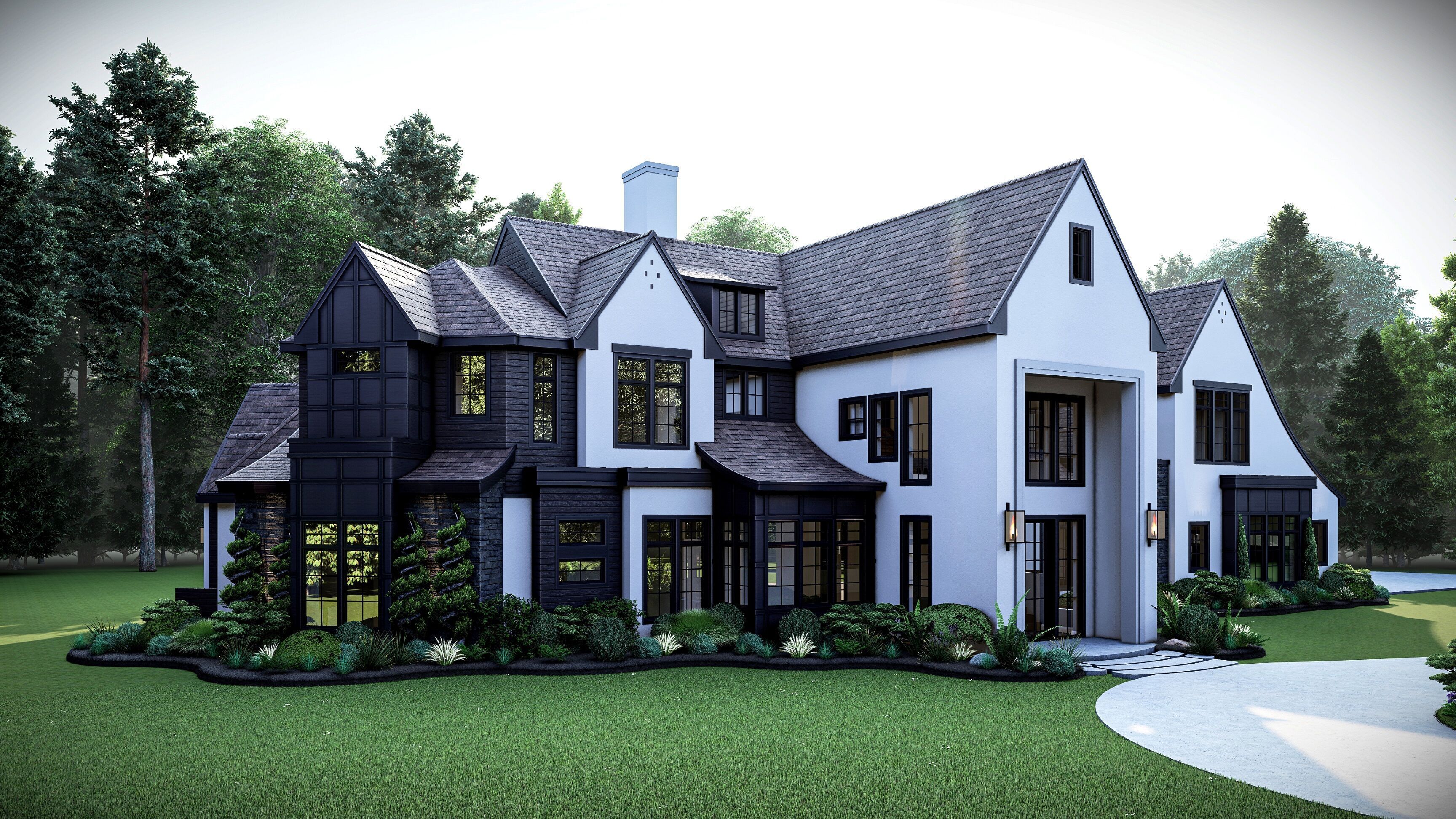 Modern Farm House Number 4 - Stl -Dae file - 3d model Only 3D print model_3