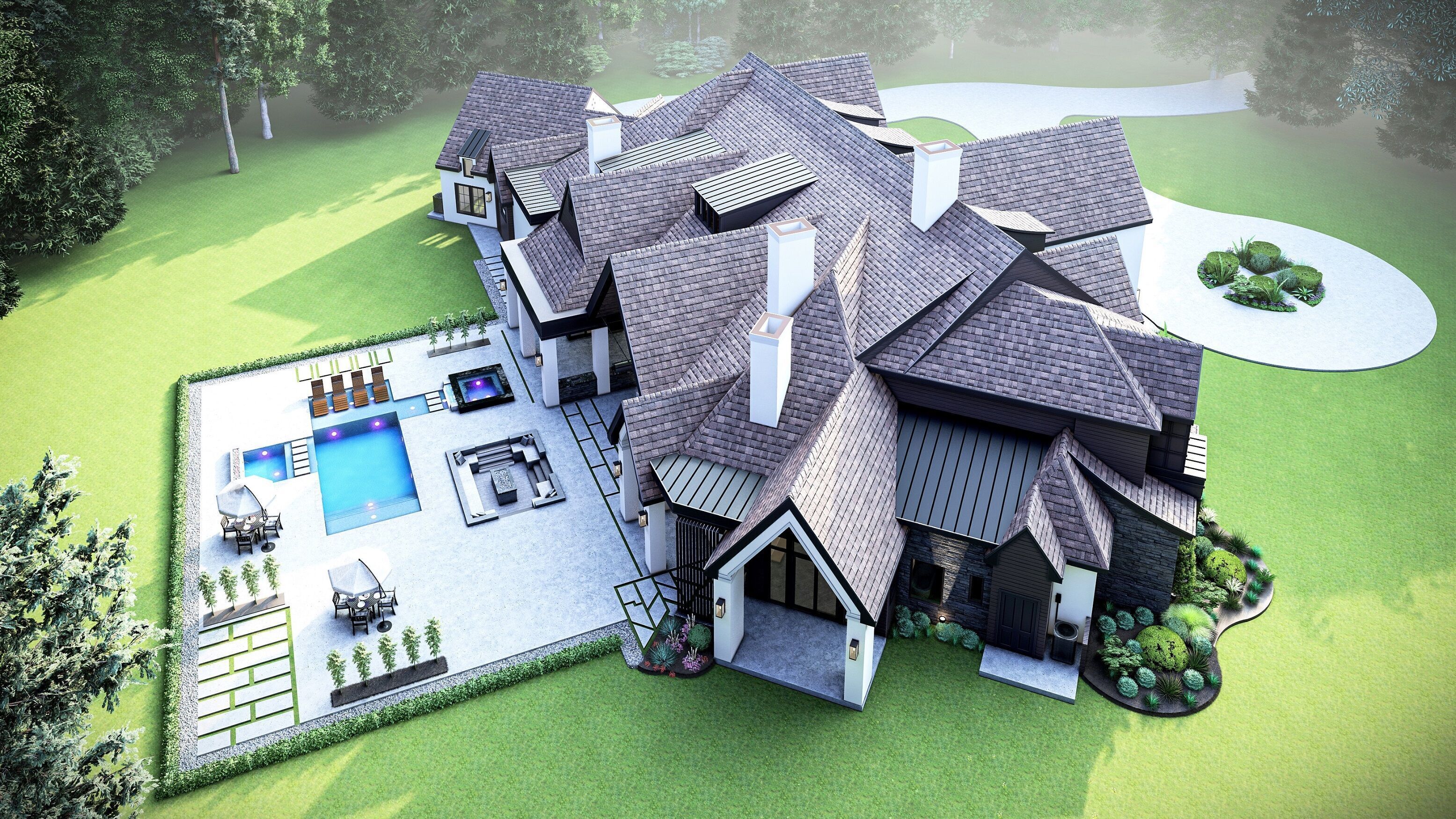 Modern Farm House Number 4 - Stl -Dae file - 3d model Only 3D print model_2