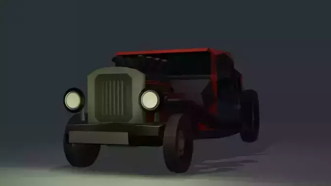 Black Low-poly Hot-Rod