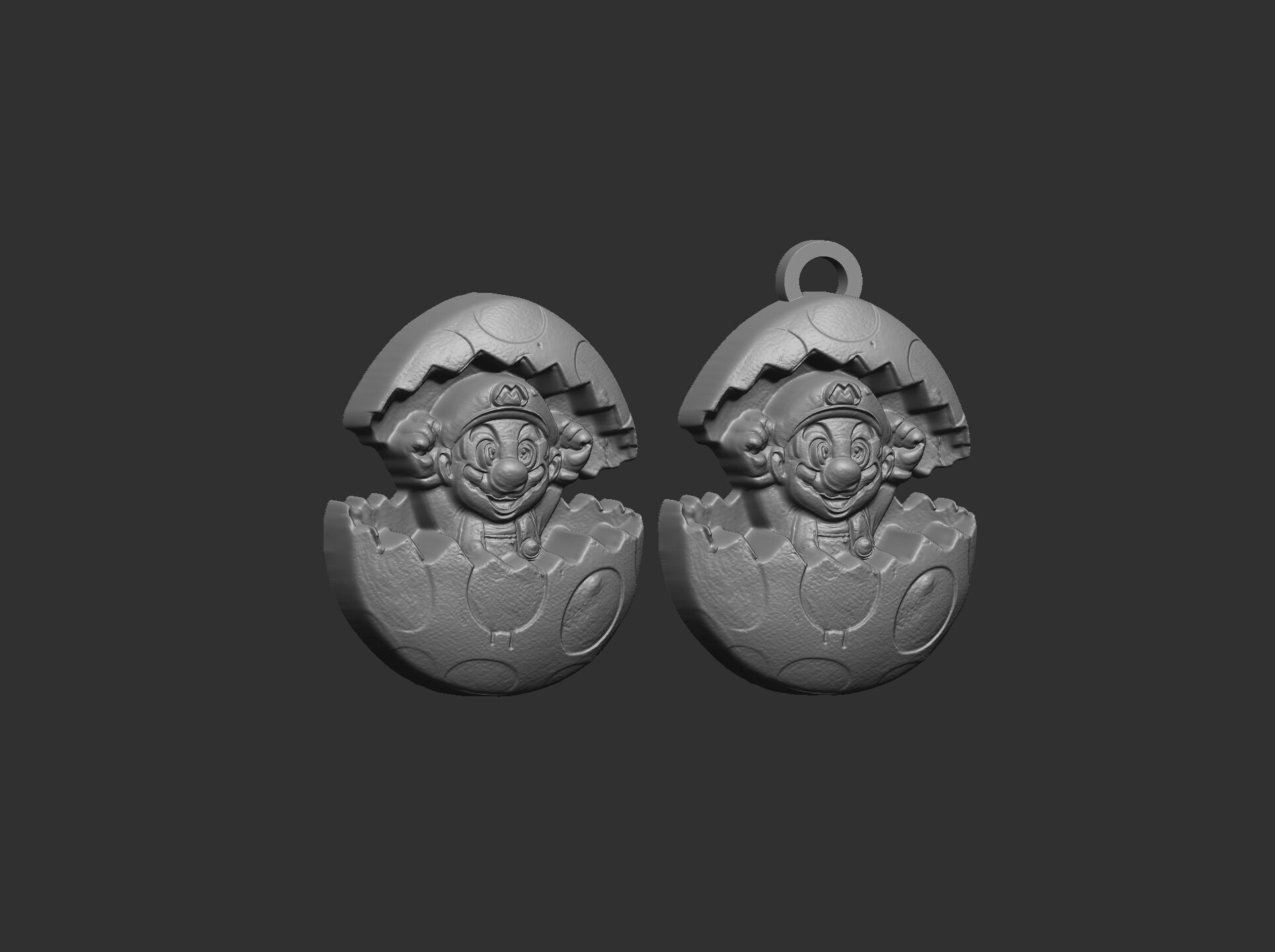 mario inside of easter egg decor  3D print model_3