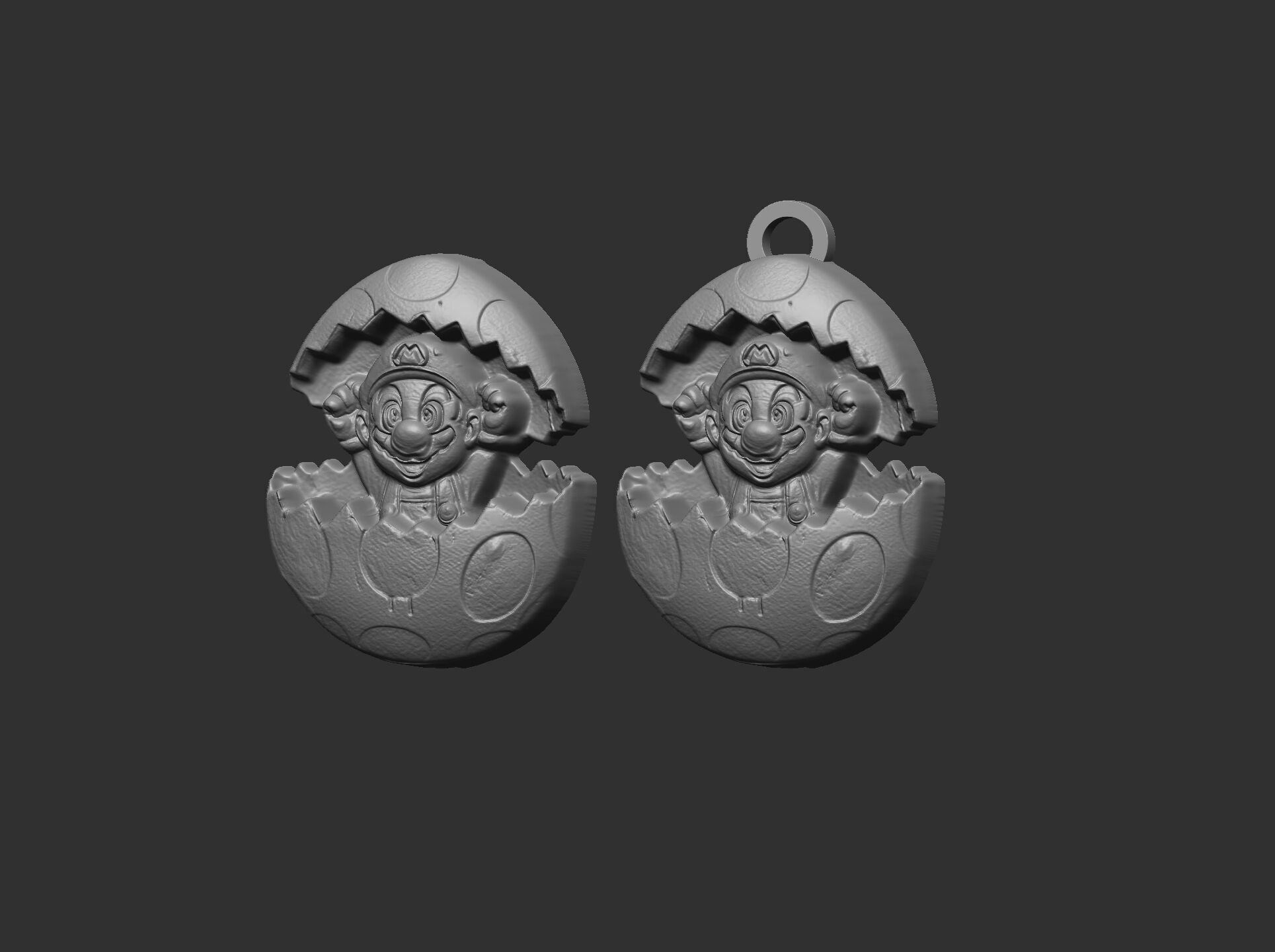 mario inside of easter egg decor  3D print model_20