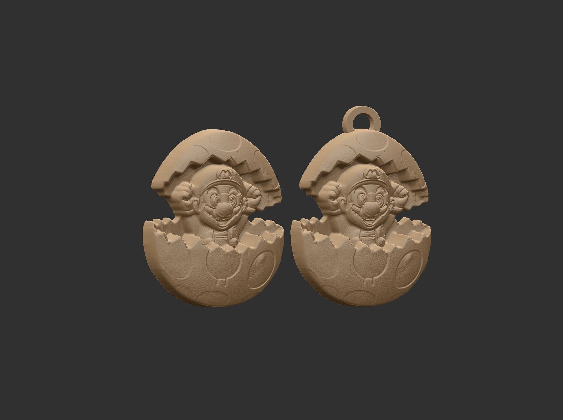 mario inside of easter egg decor  3D print model_8