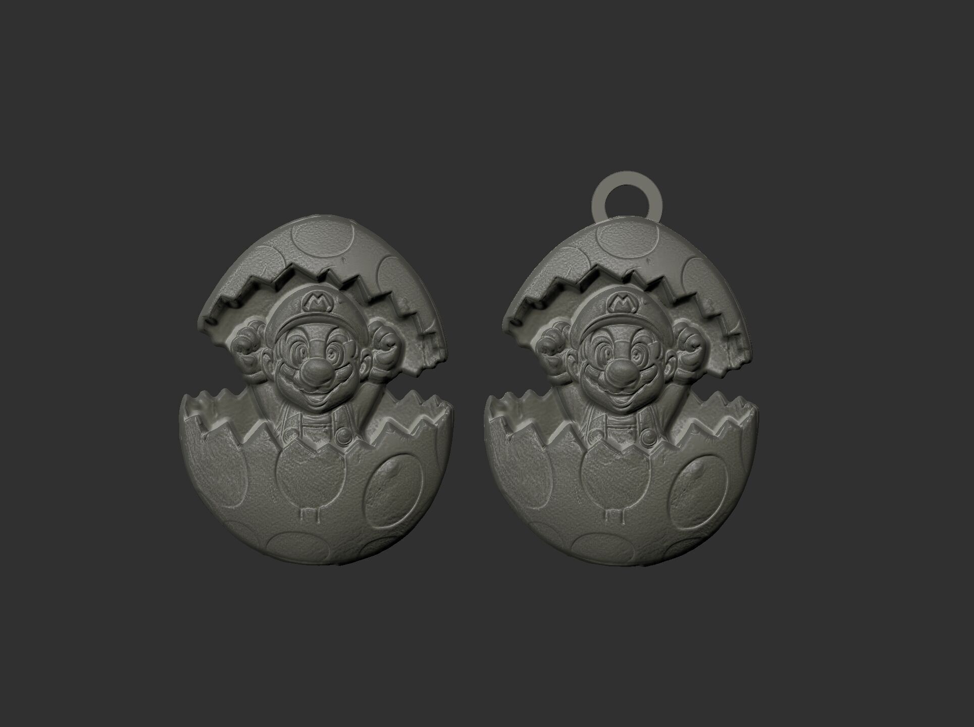 mario inside of easter egg decor  3D print model_10