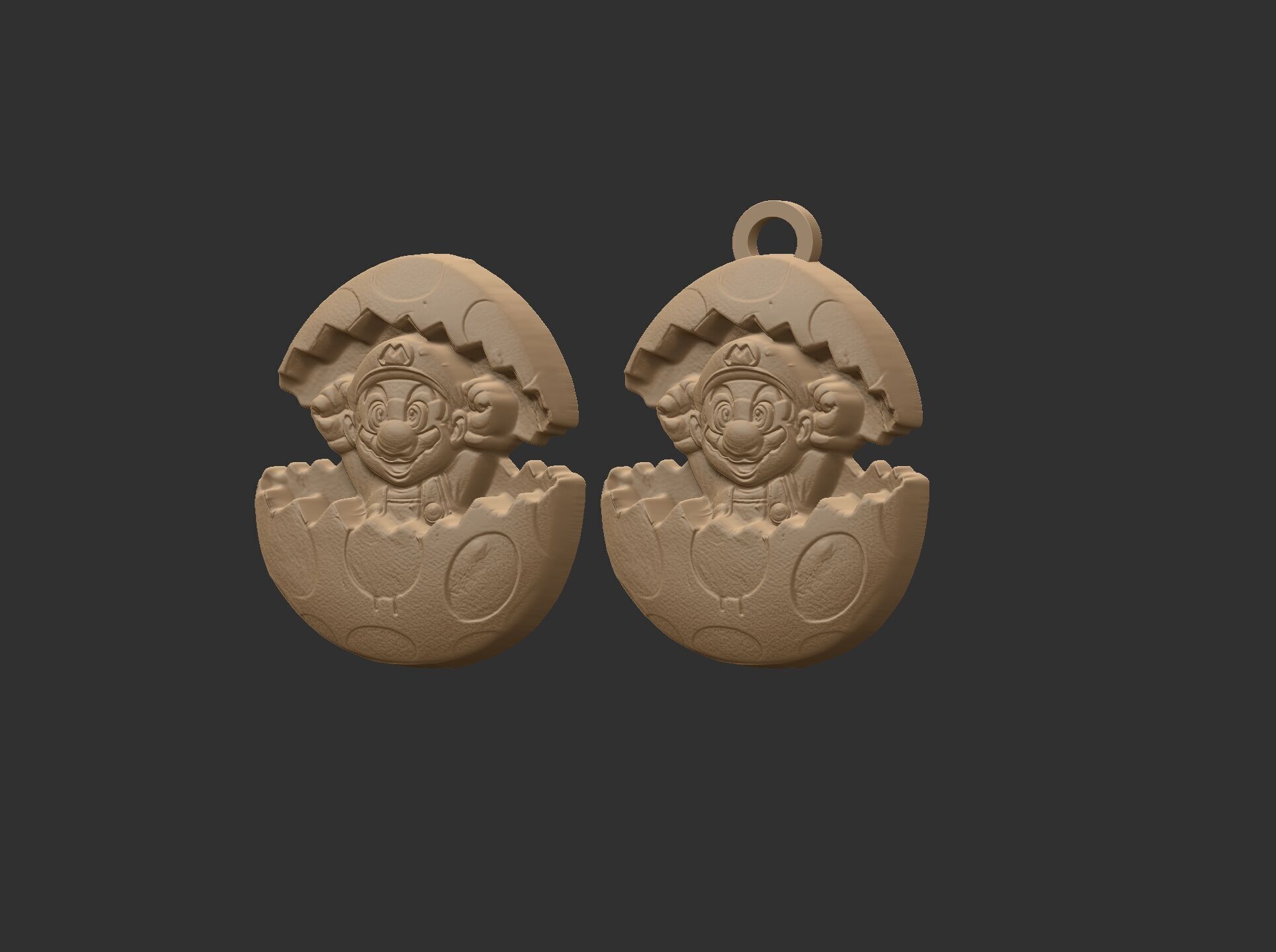 mario inside of easter egg decor  3D print model_17