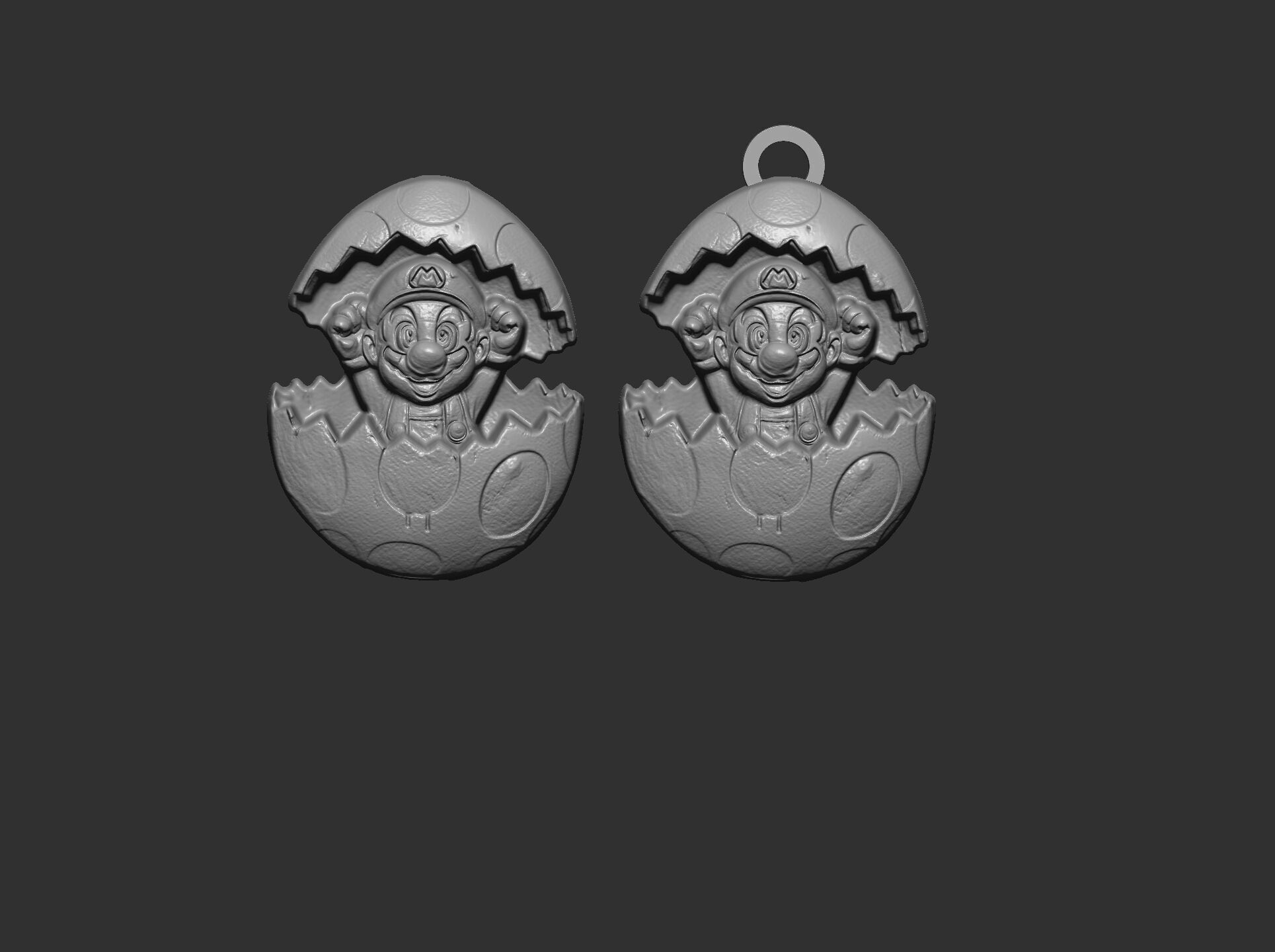 mario inside of easter egg decor  3D print model_16