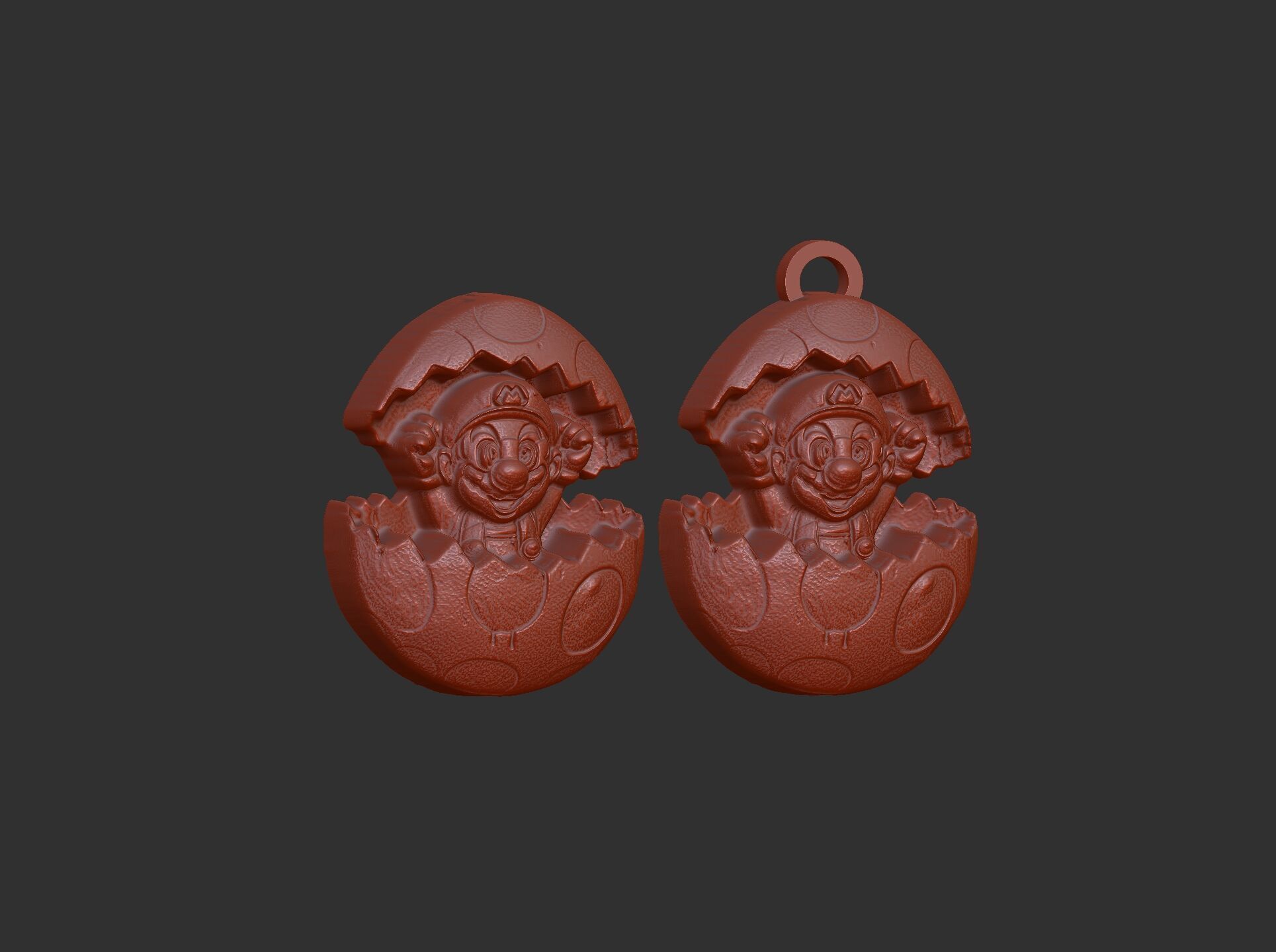 mario inside of easter egg decor  3D print model_4