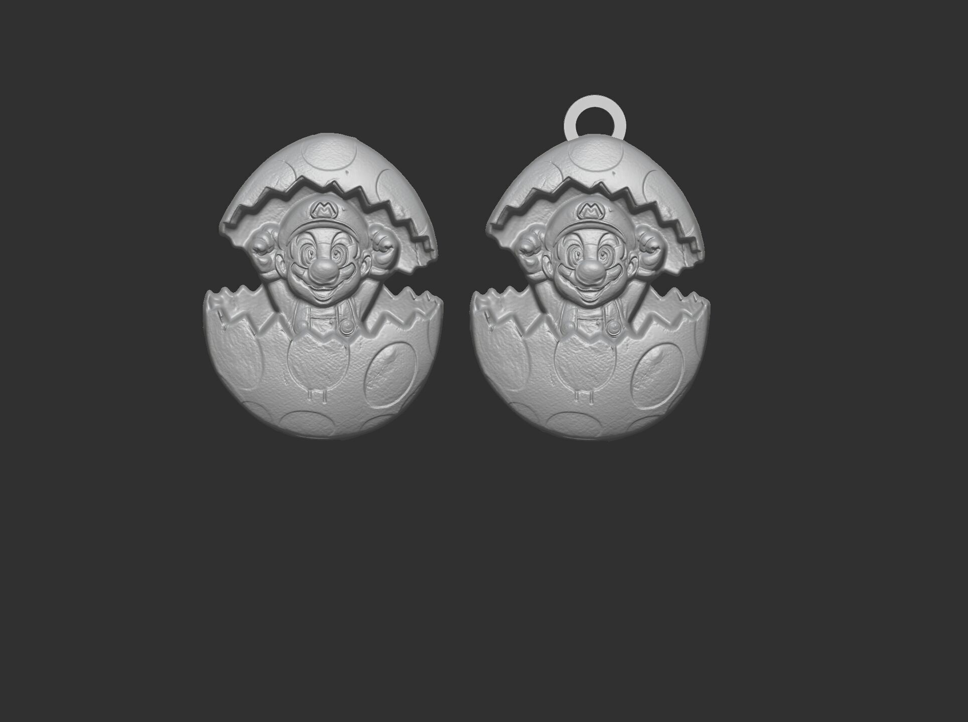 mario inside of easter egg decor  3D print model_13