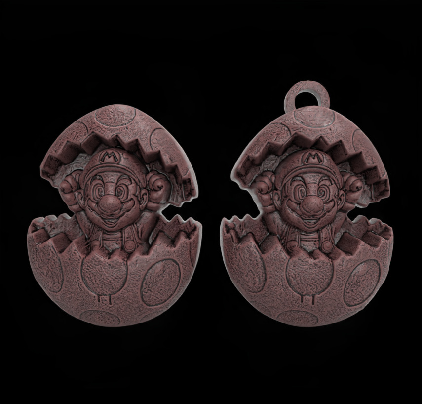 mario inside of easter egg decor  3D print model_1