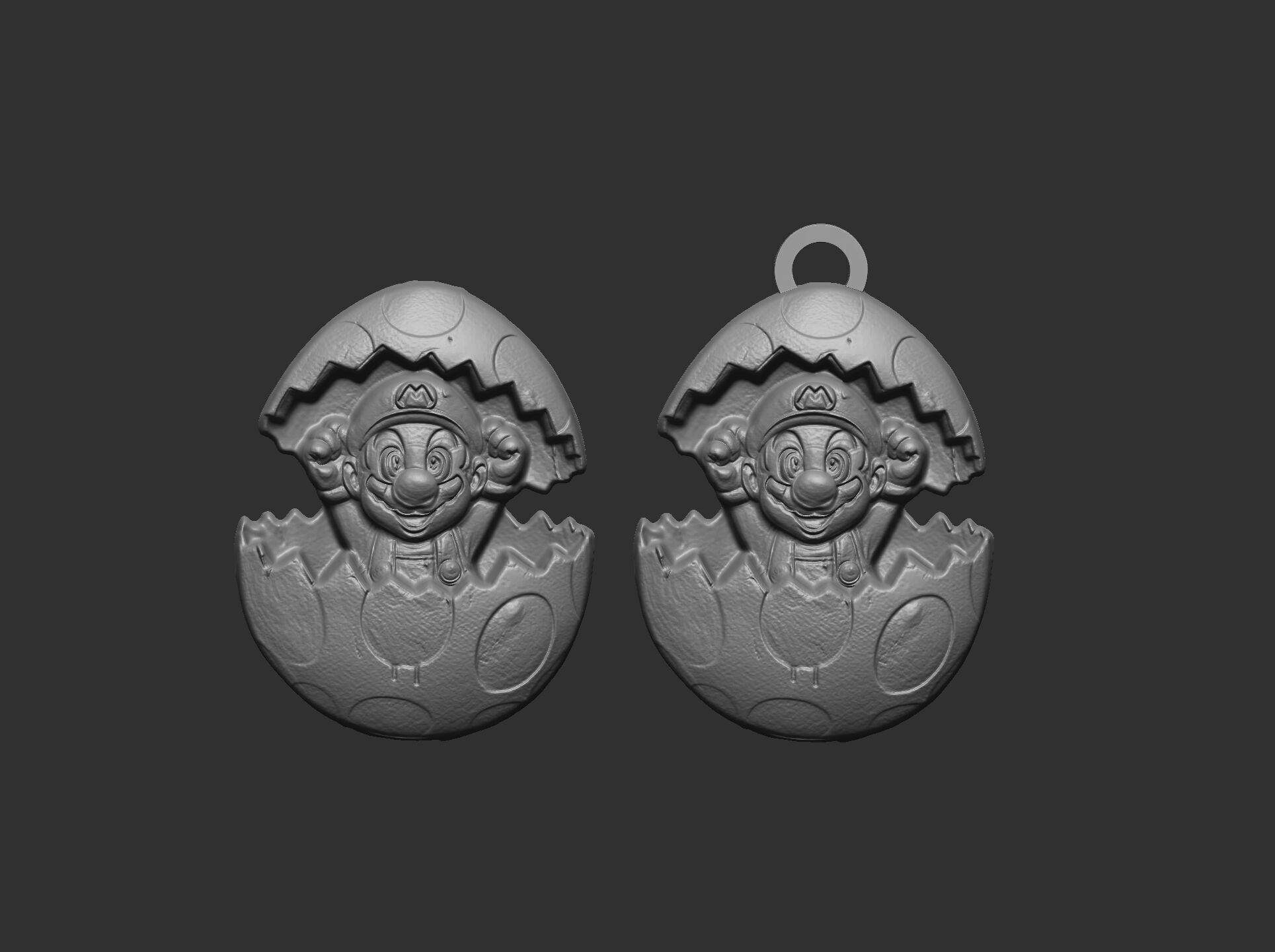 mario inside of easter egg decor  3D print model_6