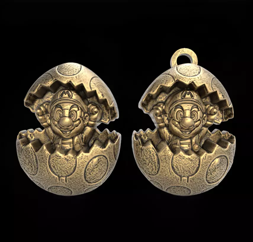 mario inside of easter egg decor  3D print model_0