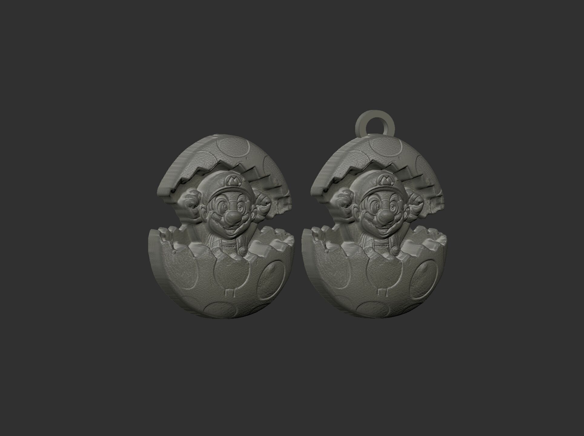 mario inside of easter egg decor  3D print model_7