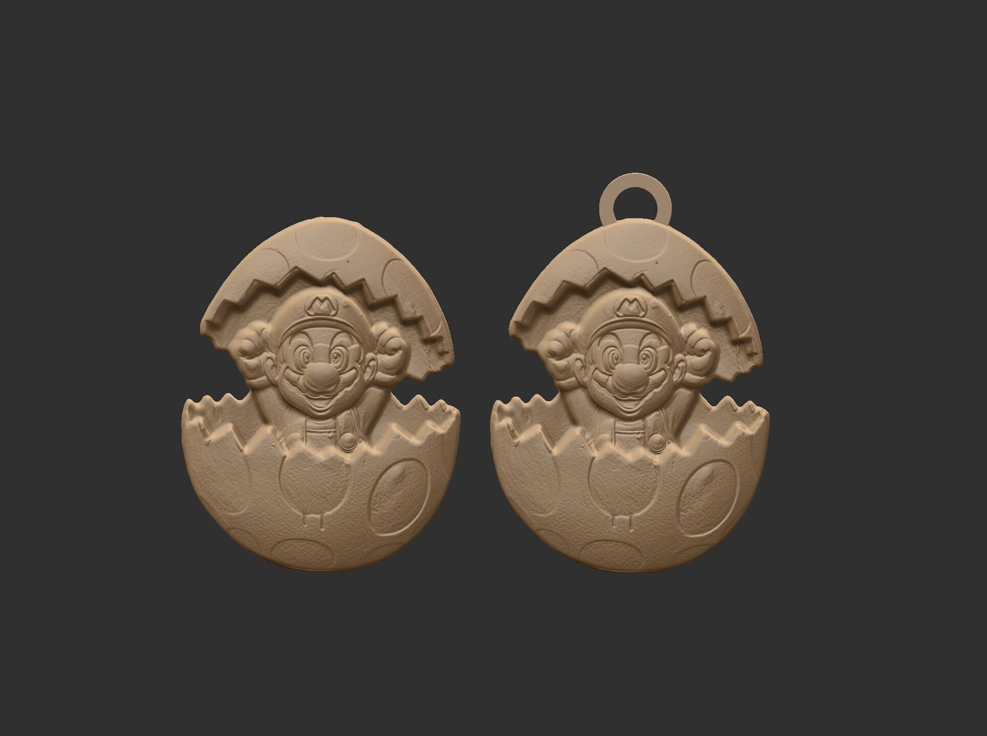 mario inside of easter egg decor  3D print model_9