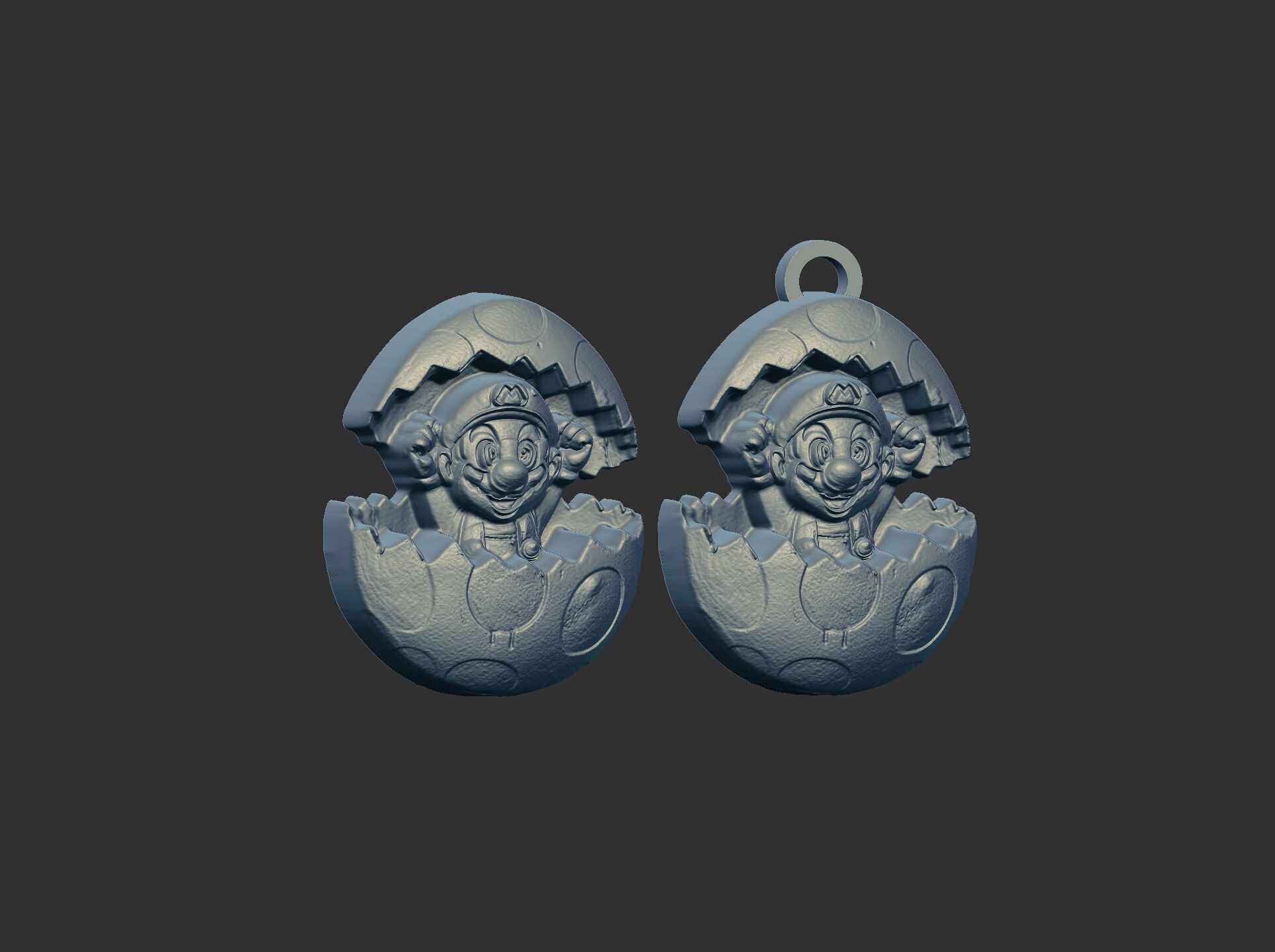 mario inside of easter egg decor  3D print model_5