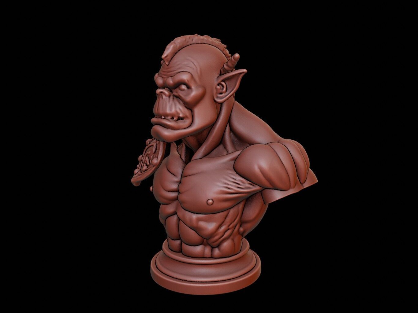 Orc Bust 3D print model_2