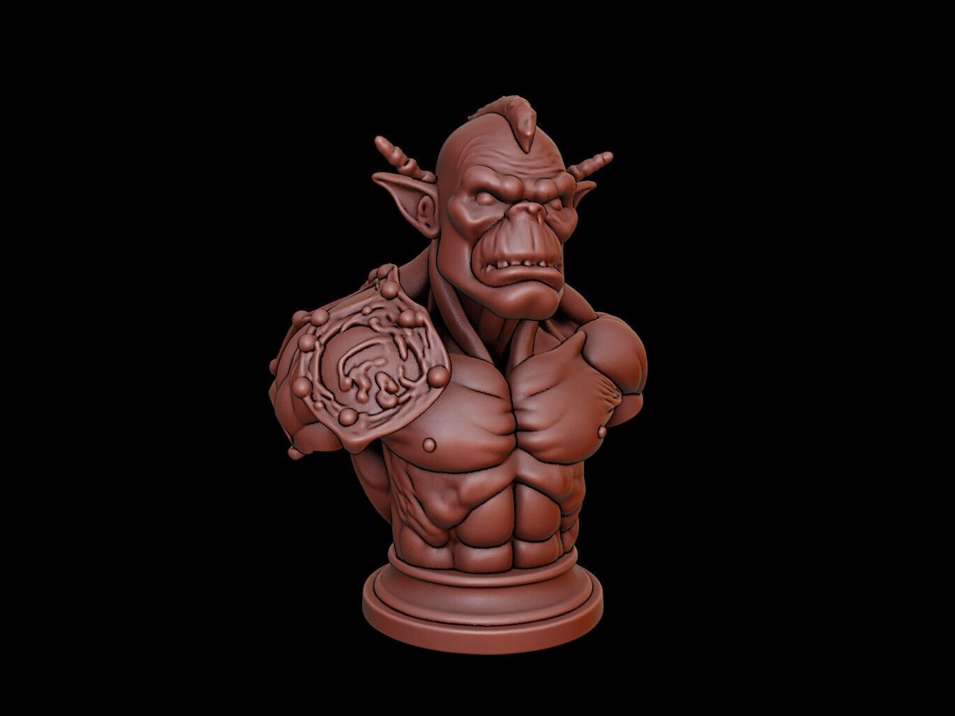 Orc Bust 3D print model_1