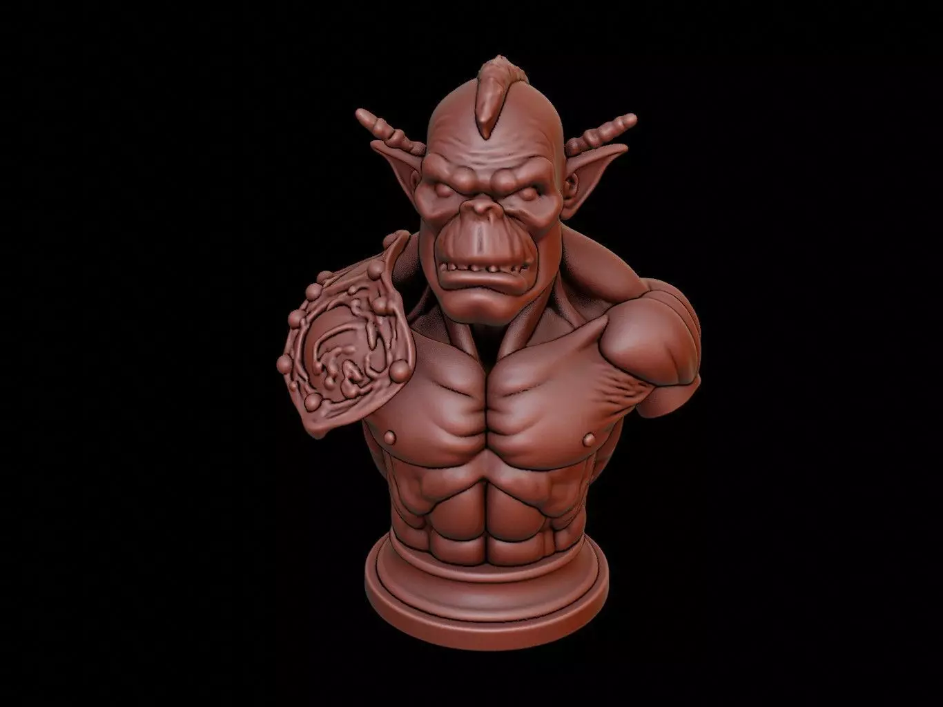 Orc Bust 3D print model_0