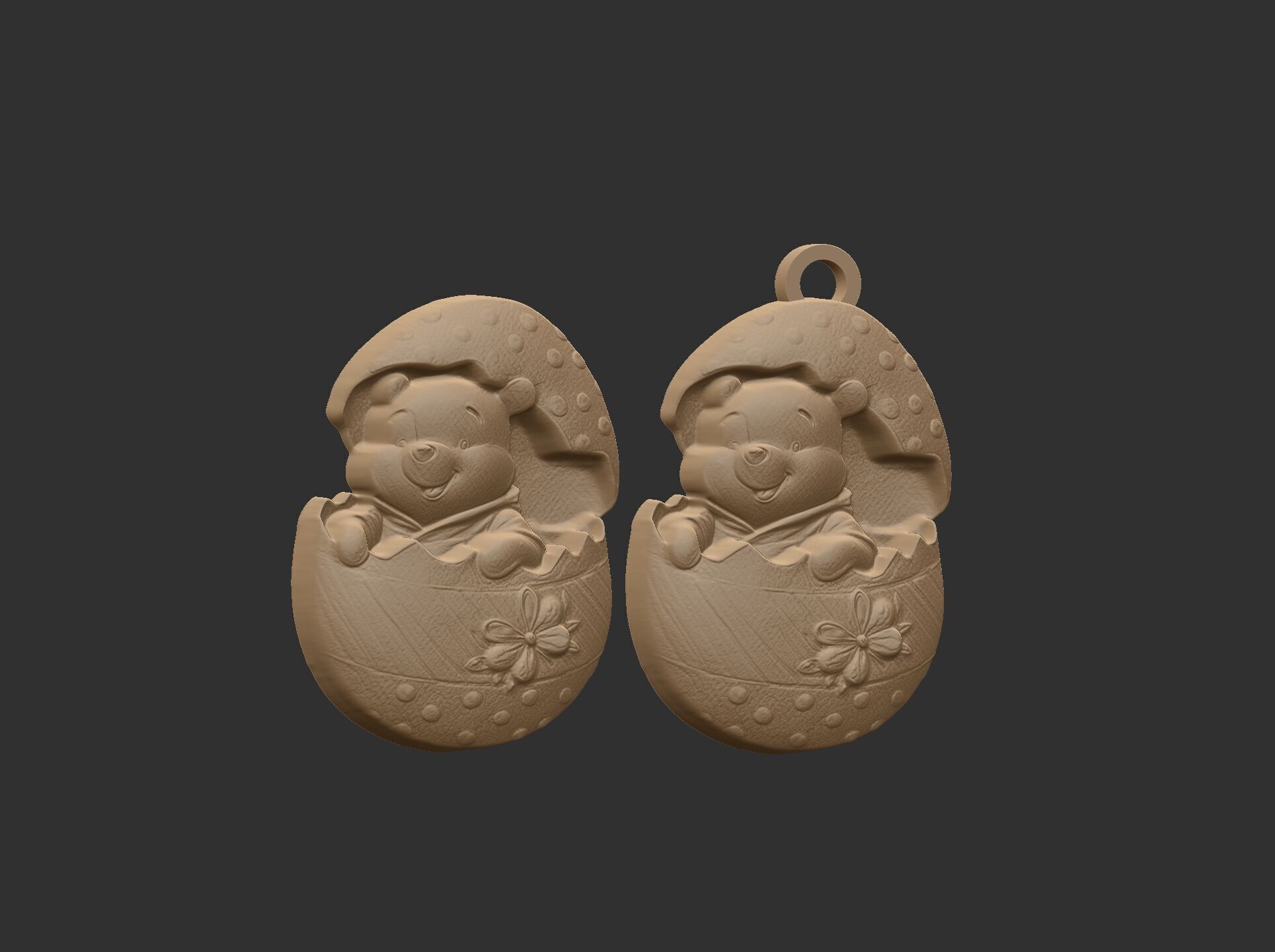 pooh bear inside crach easter egg decor  3D print model_9