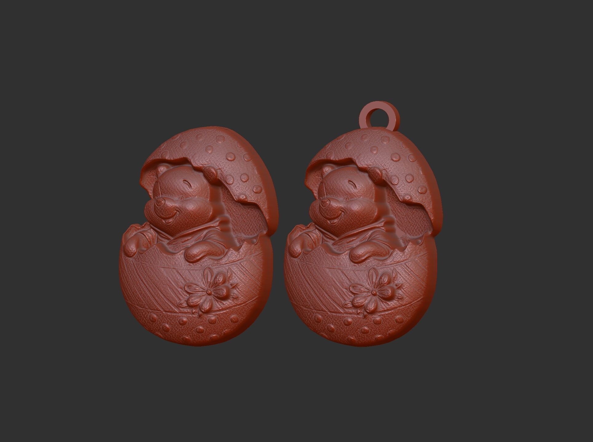 pooh bear inside crach easter egg decor  3D print model_20