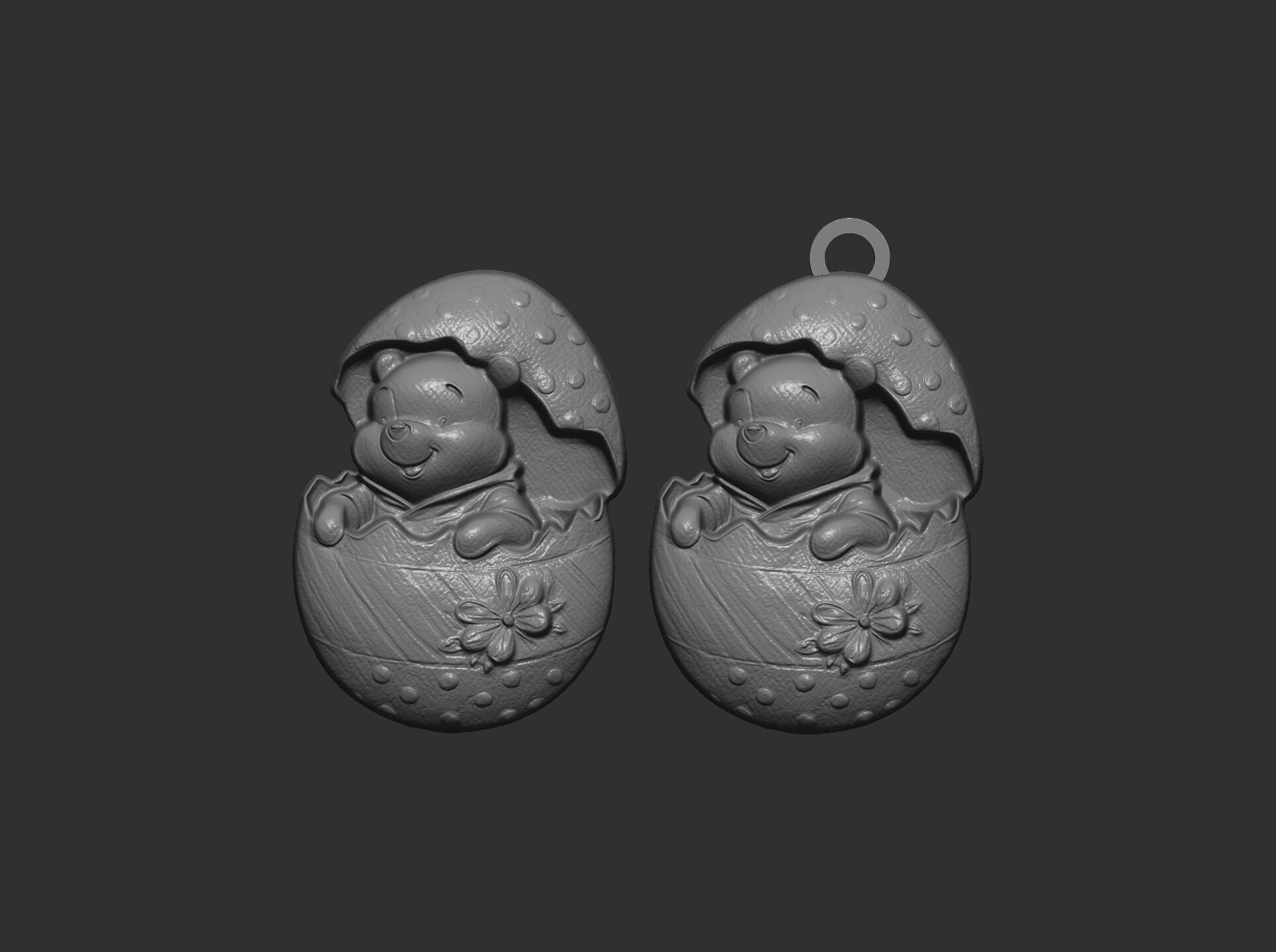 pooh bear inside crach easter egg decor  3D print model_13