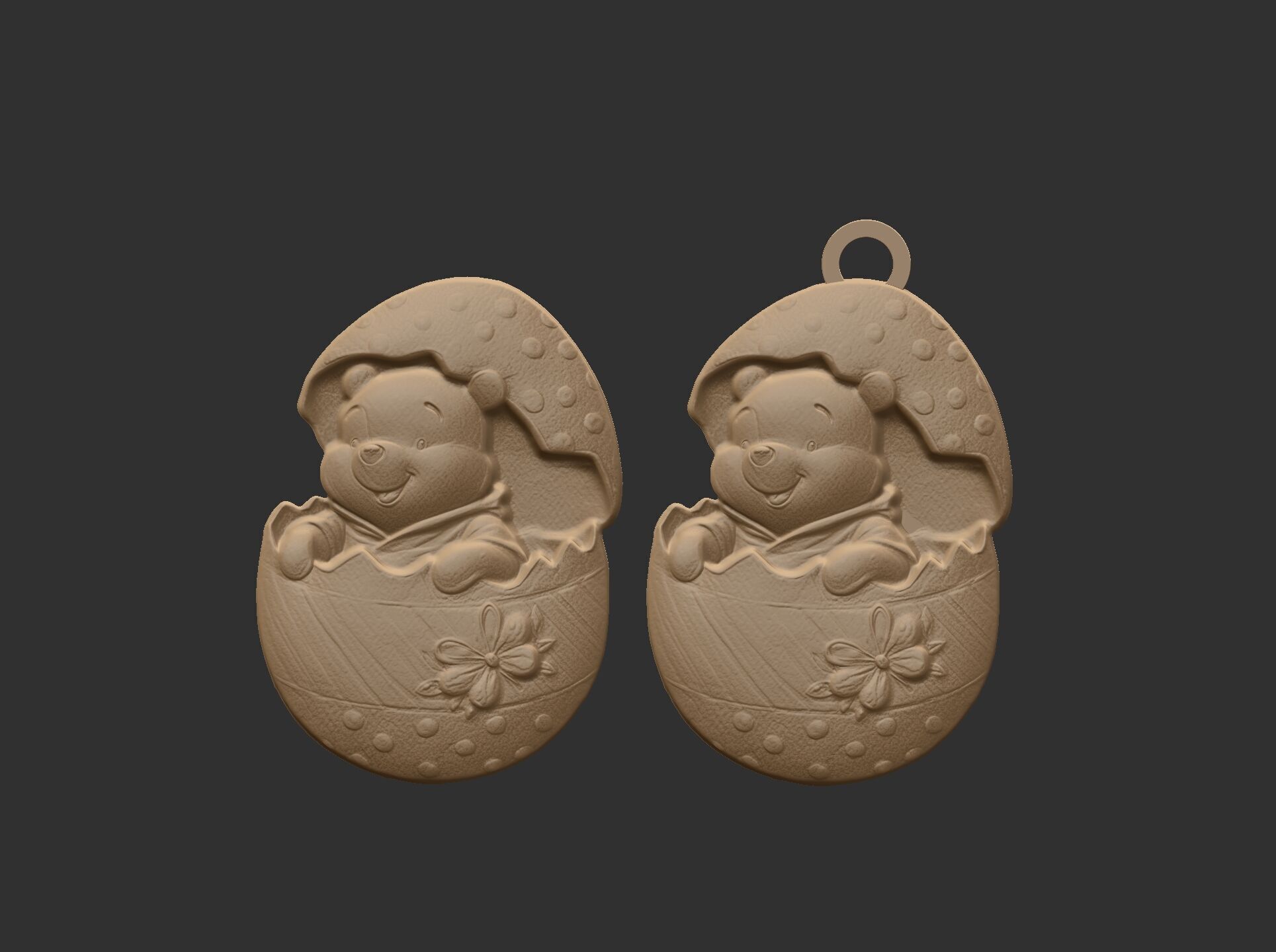 pooh bear inside crach easter egg decor  3D print model_10