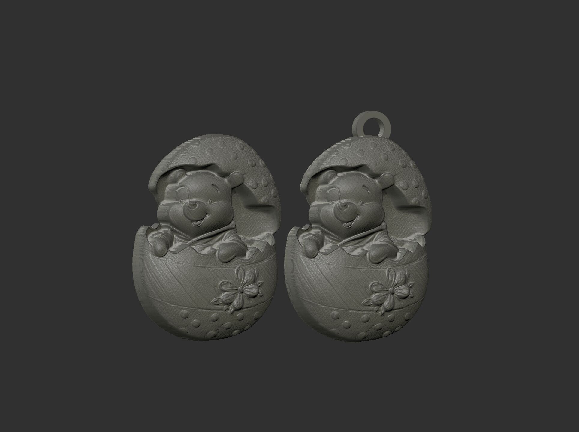 pooh bear inside crach easter egg decor  3D print model_8