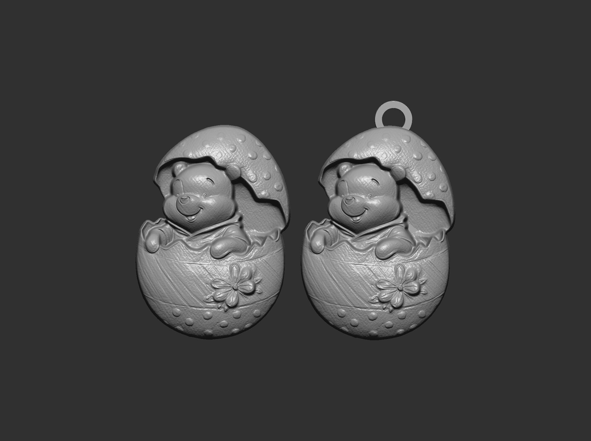 pooh bear inside crach easter egg decor  3D print model_15