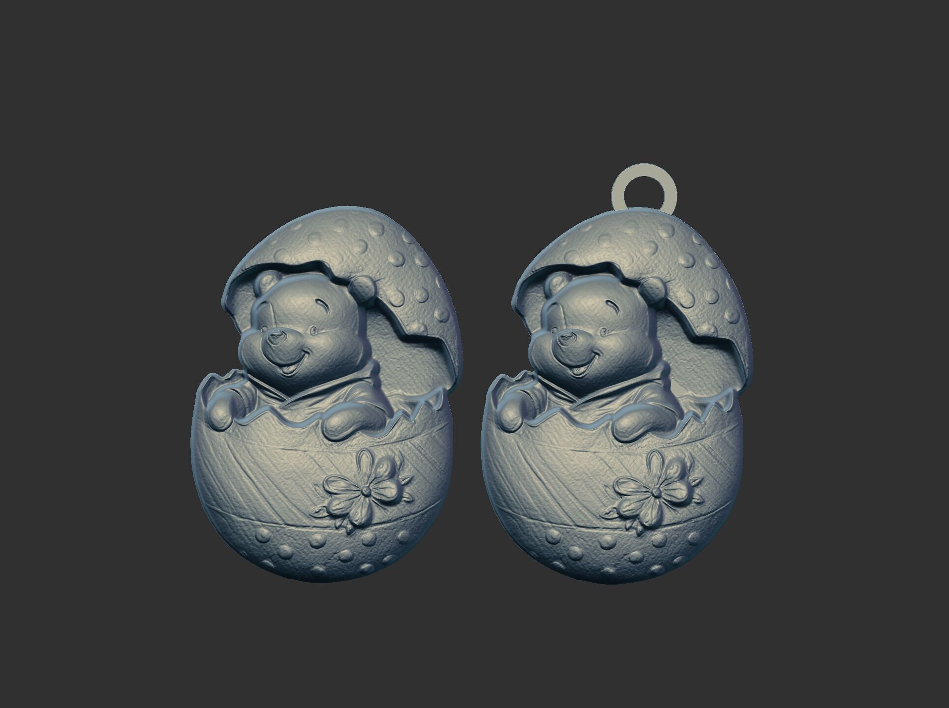 pooh bear inside crach easter egg decor  3D print model_12