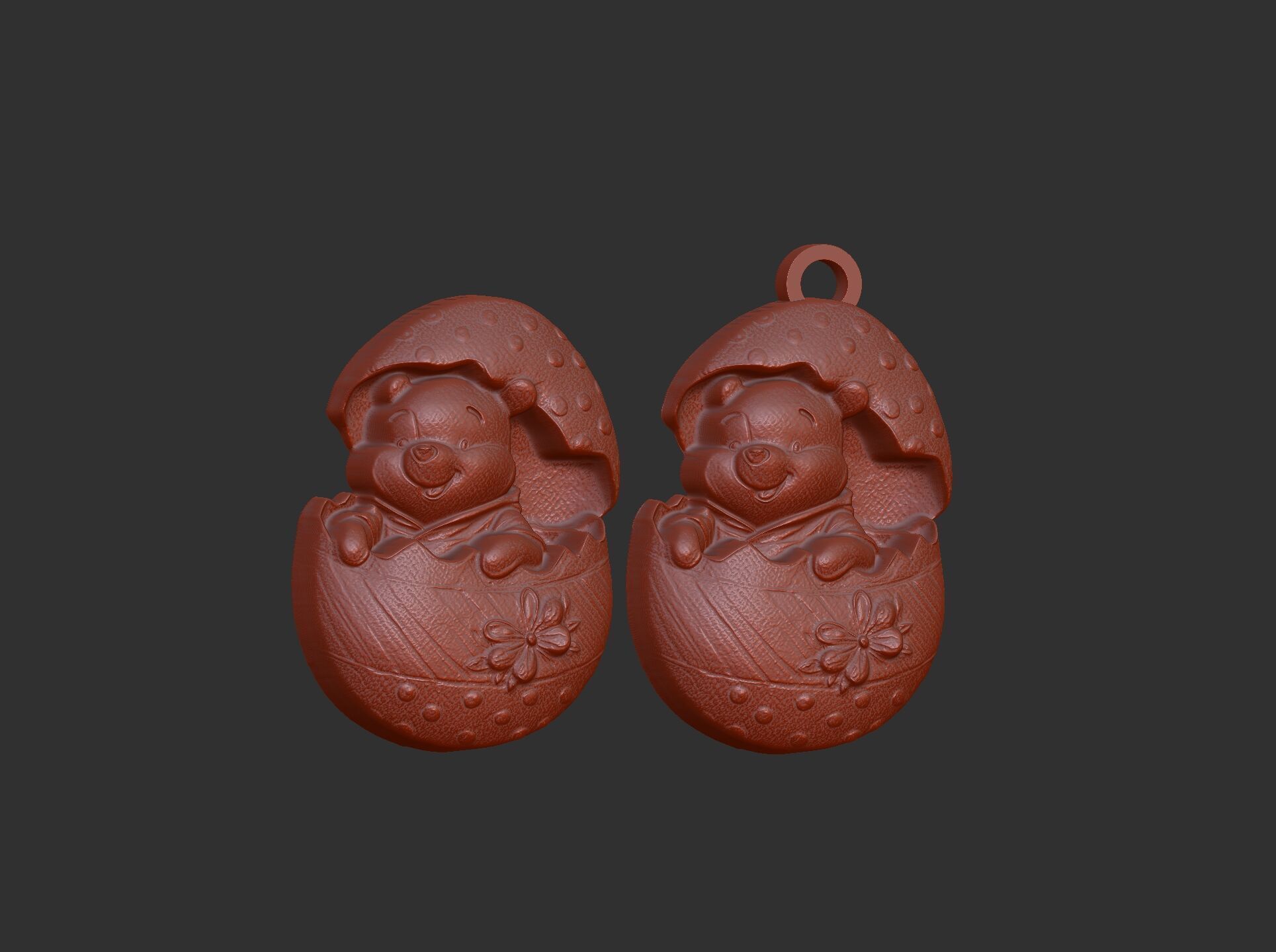 pooh bear inside crach easter egg decor  3D print model_6