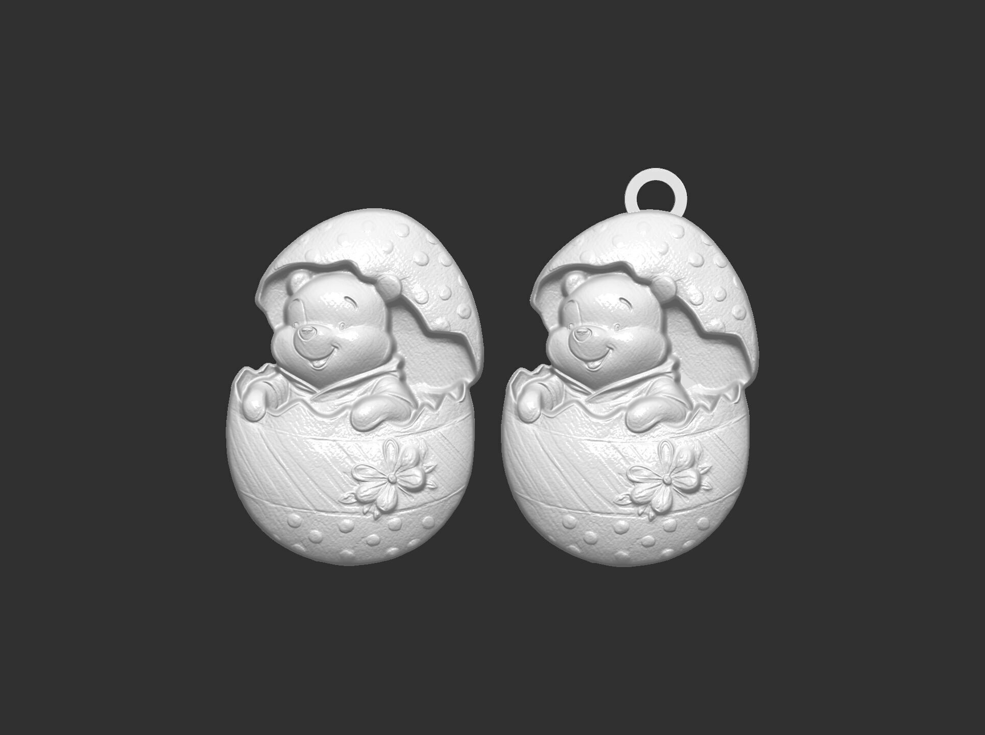 pooh bear inside crach easter egg decor  3D print model_17