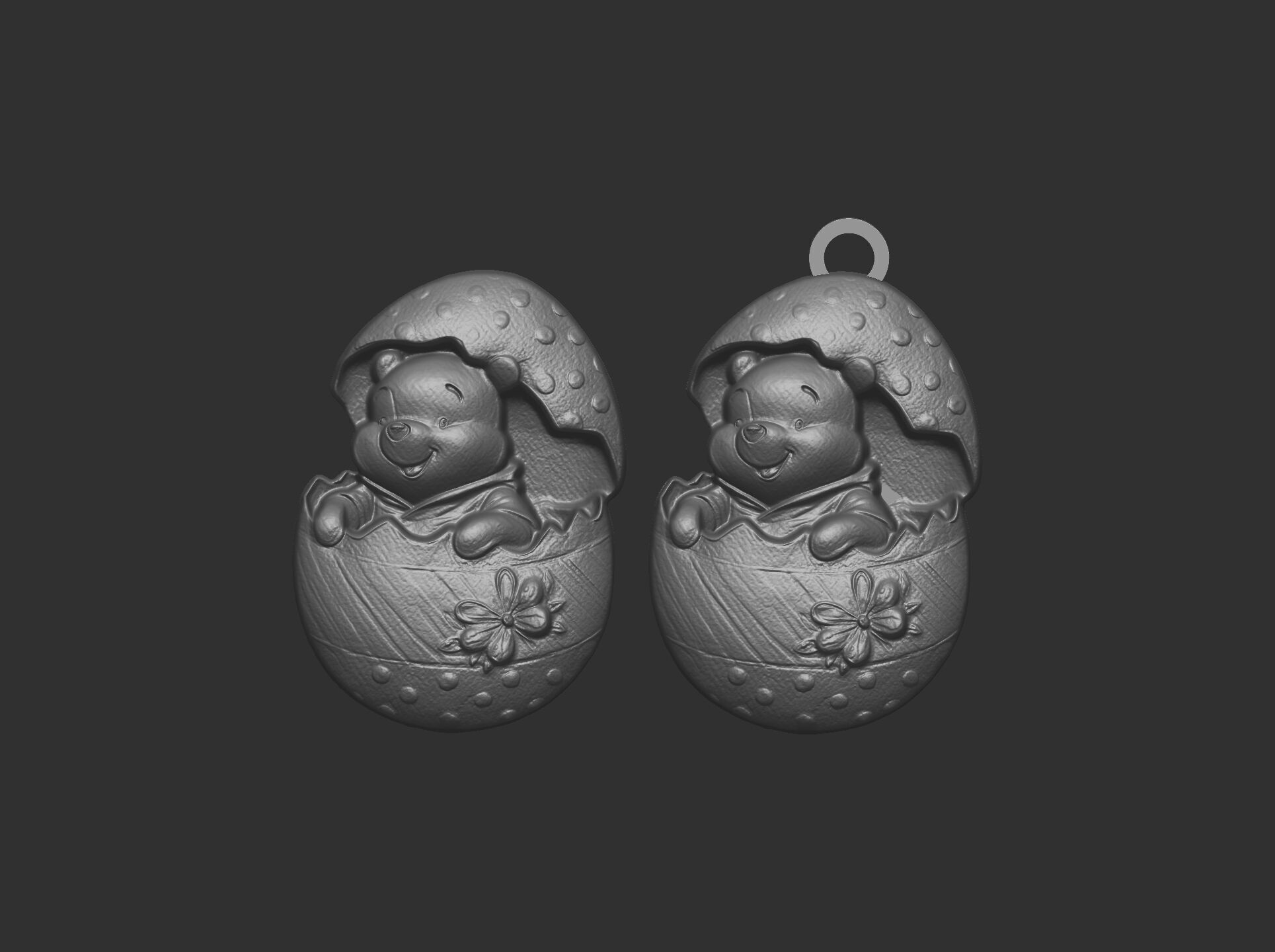 pooh bear inside crach easter egg decor  3D print model_16