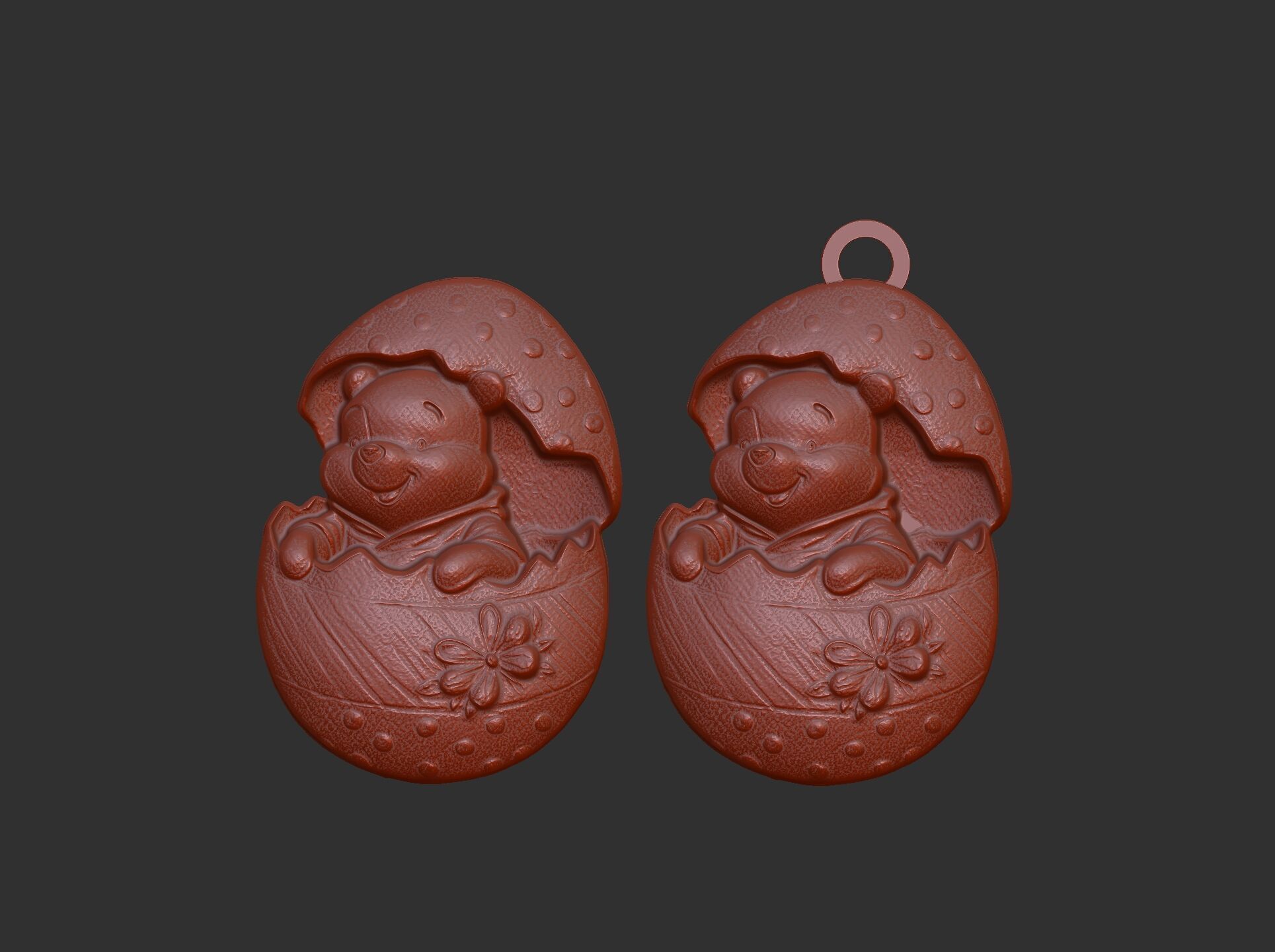 pooh bear inside crach easter egg decor  3D print model_14