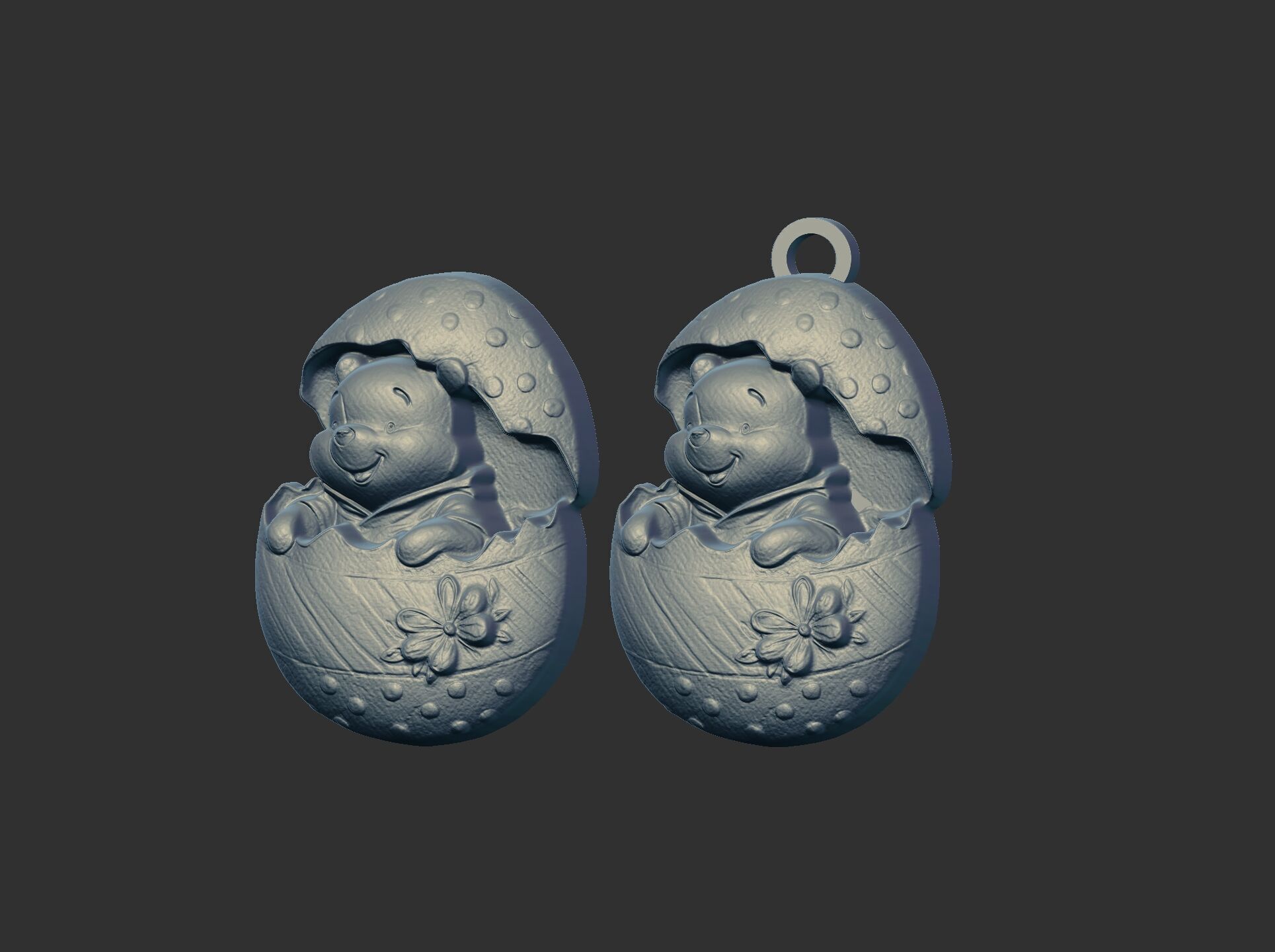 pooh bear inside crach easter egg decor  3D print model_21