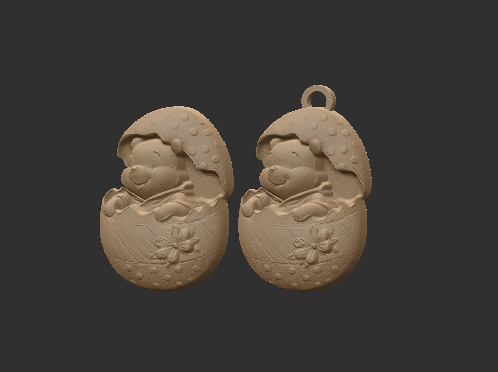 pooh bear inside crach easter egg decor  3D print model_4