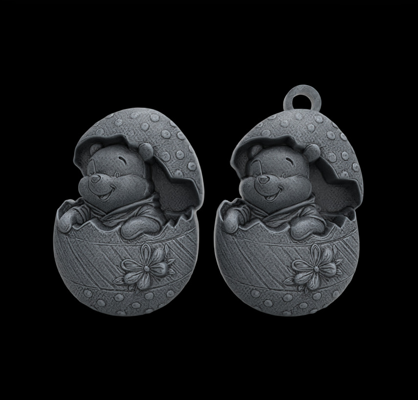 pooh bear inside crach easter egg decor  3D print model_1
