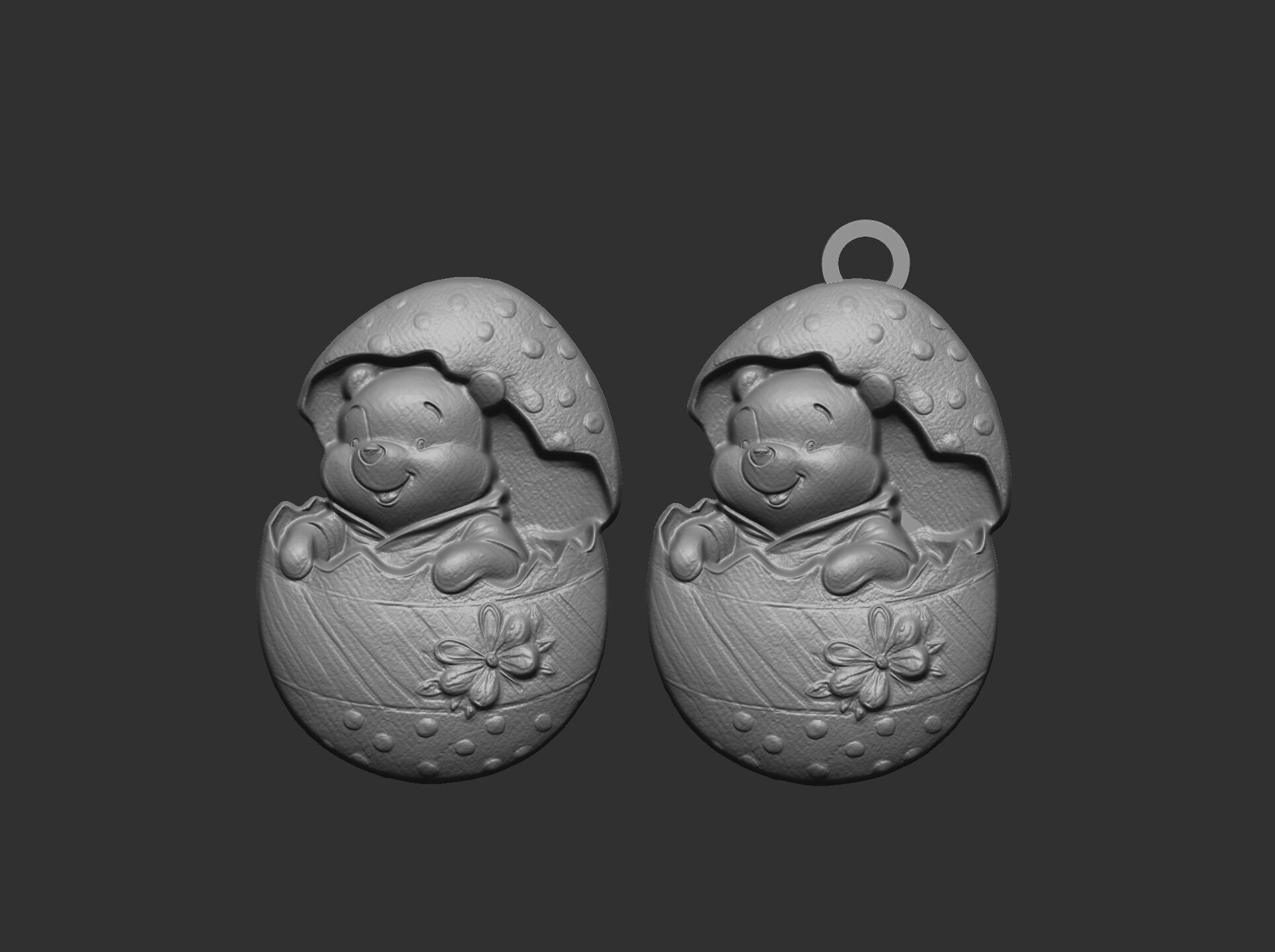 pooh bear inside crach easter egg decor  3D print model_2