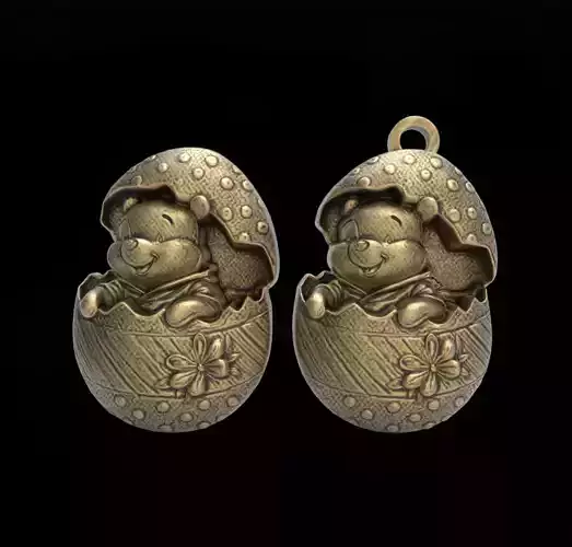 pooh bear inside crach easter egg decor  3D print model