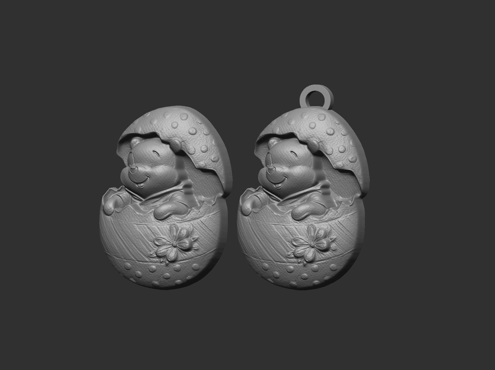 pooh bear inside crach easter egg decor  3D print model_19