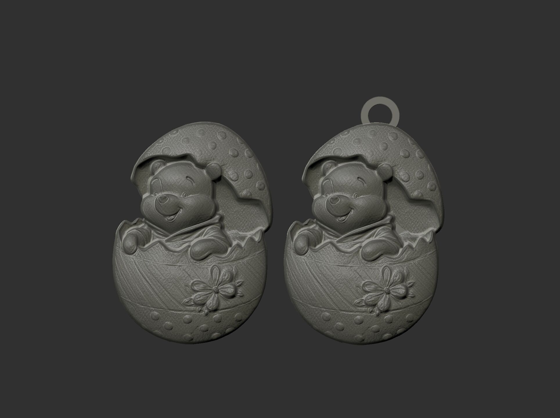 pooh bear inside crach easter egg decor  3D print model_11